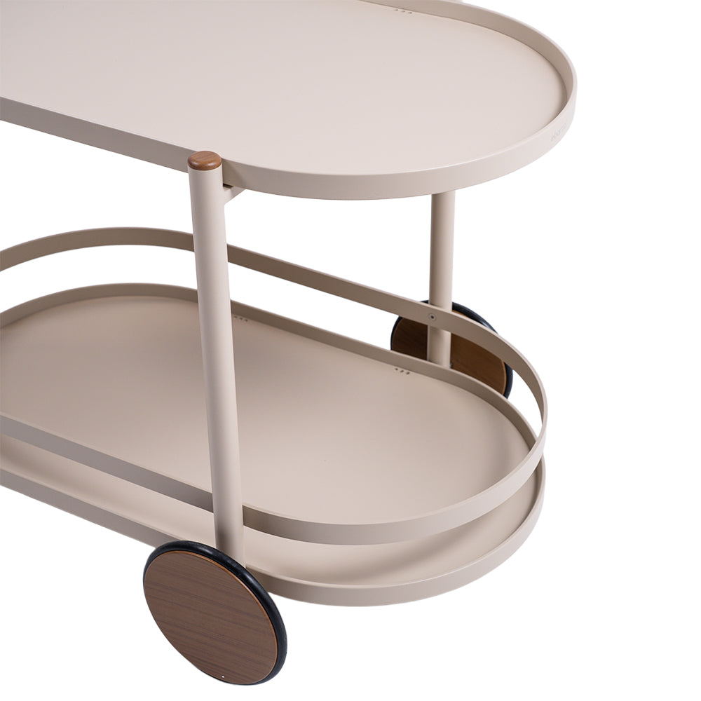BEACON ALMADG pipe bar cart trolley with metal frame and wheels, modern design for serving or storage.