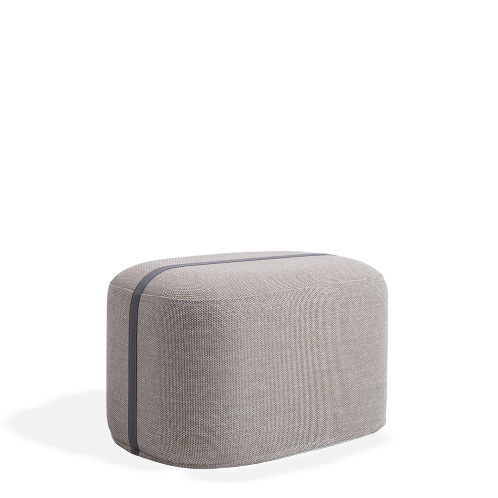 Large BEACON POOF RIBBON STOOL KC8806N14FAB, soft fabric pouf with colorful ribbon design, ideal for casual seating or decor.