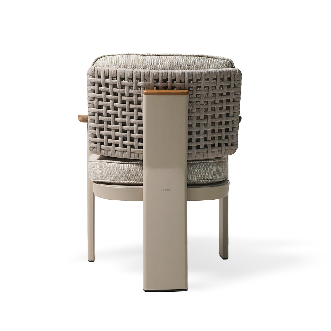 Outdoor dining armchair by BEACON, model KC8609N04ROP, with a sturdy design suitable for patio or garden seating.