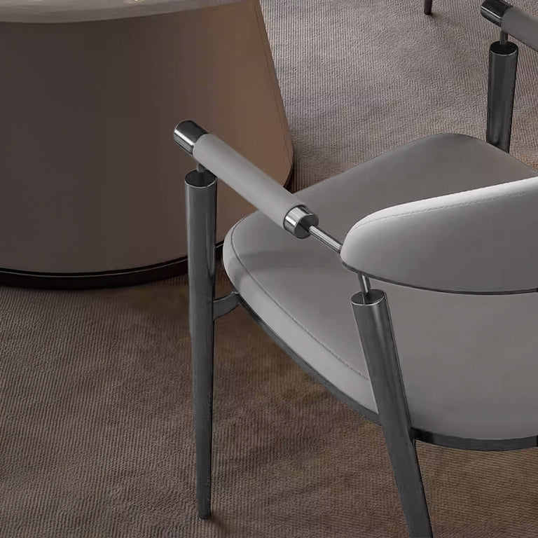 BEACON Axle Grey Microfiber Dining Chair, modern chair with comfortable microfiber upholstery, sleek design for dining rooms.