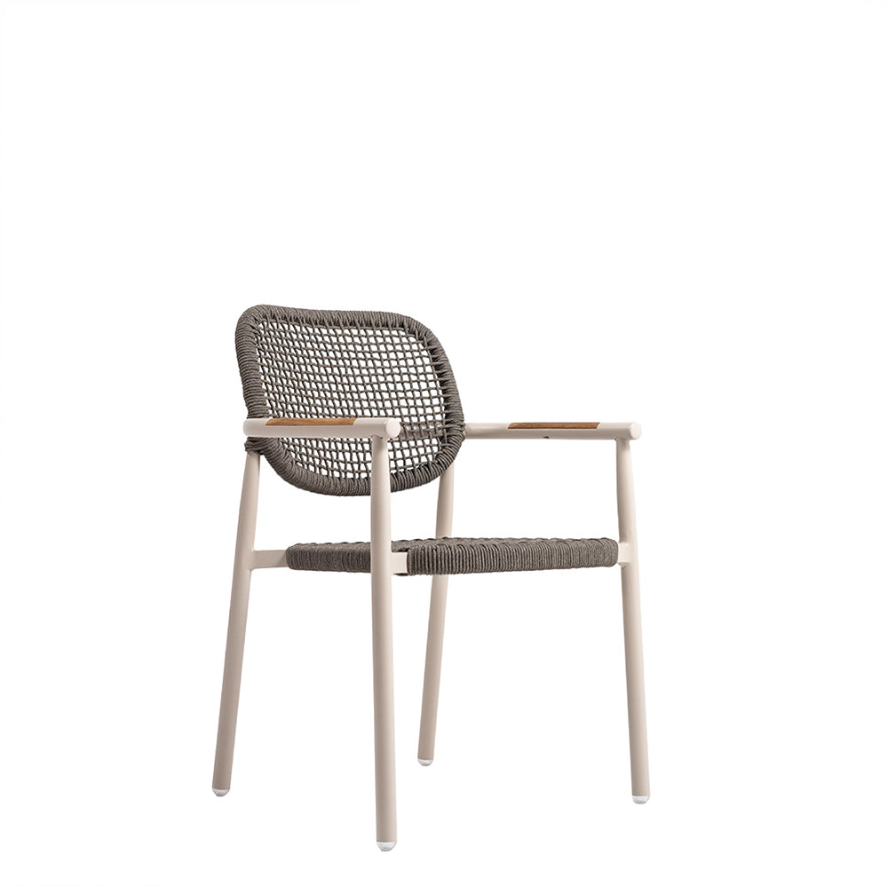 BEACON 2004 dining armchair with rope detail, modern chair with wooden legs and woven rope seat for stylish dining spaces.
