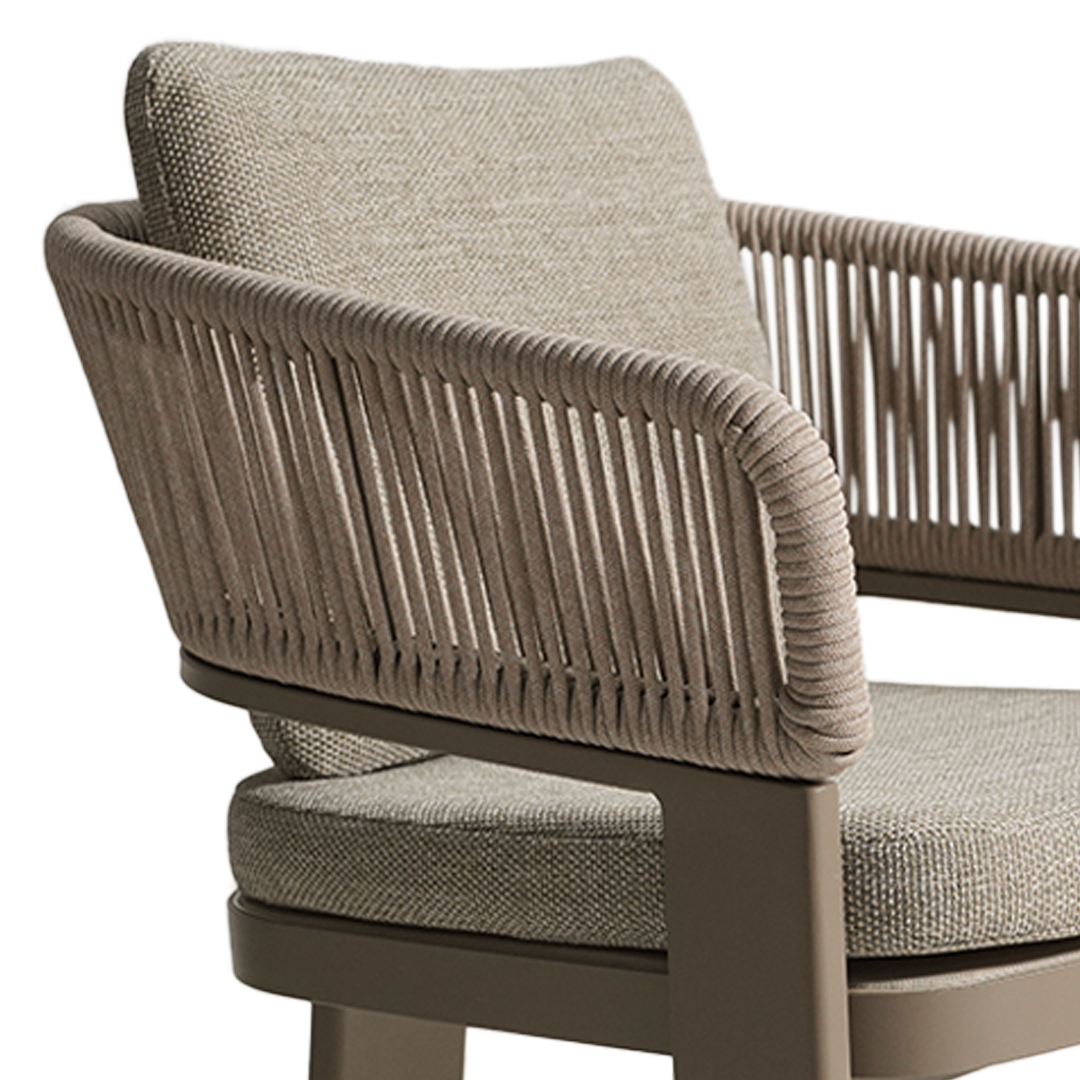 Cayenne outdoor dining armchair by BEACON, featuring a modern design with a sturdy frame and comfortable seating for outdoor use.