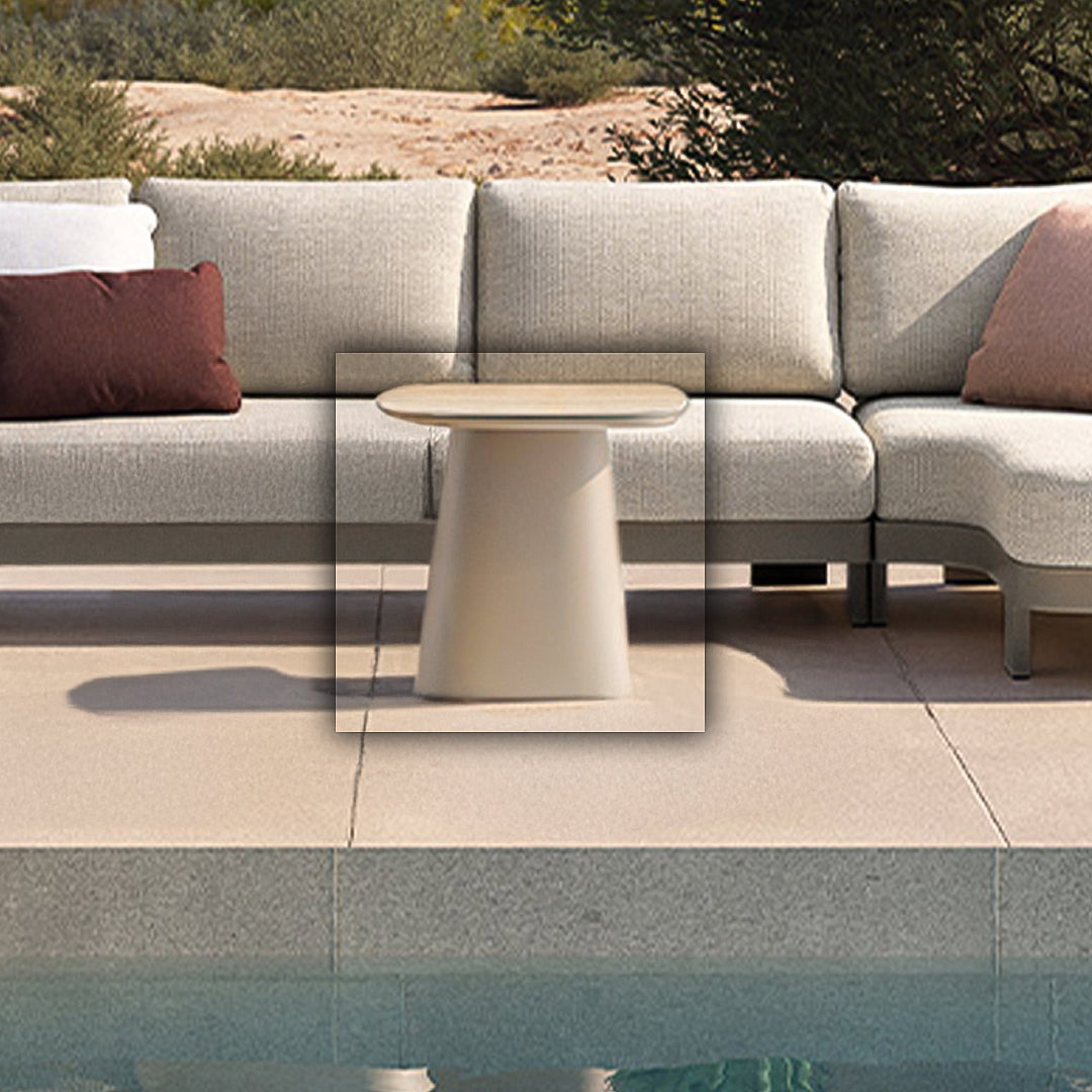 Pre-order 35 Days Delivery End Outdoor Side Table With Ceramic Top - AT5540H64CER -  Outdoor Tables - ebarza Furniture UAE | Shop Modern Furniture in Abu Dhabi & Dubai - مفروشات ايبازرا في الامارات | تسوق اثاث عصري وديكورات مميزة في دبي وابوظبي