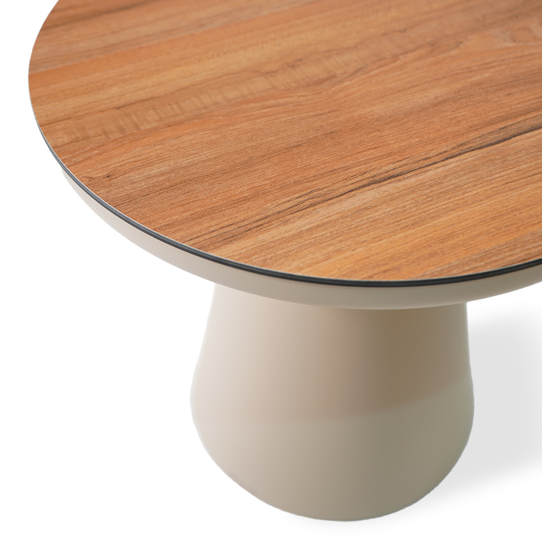 Outdoor side table with HPL top from BEACON, featuring a sleek design ideal for outdoor patio or garden spaces.