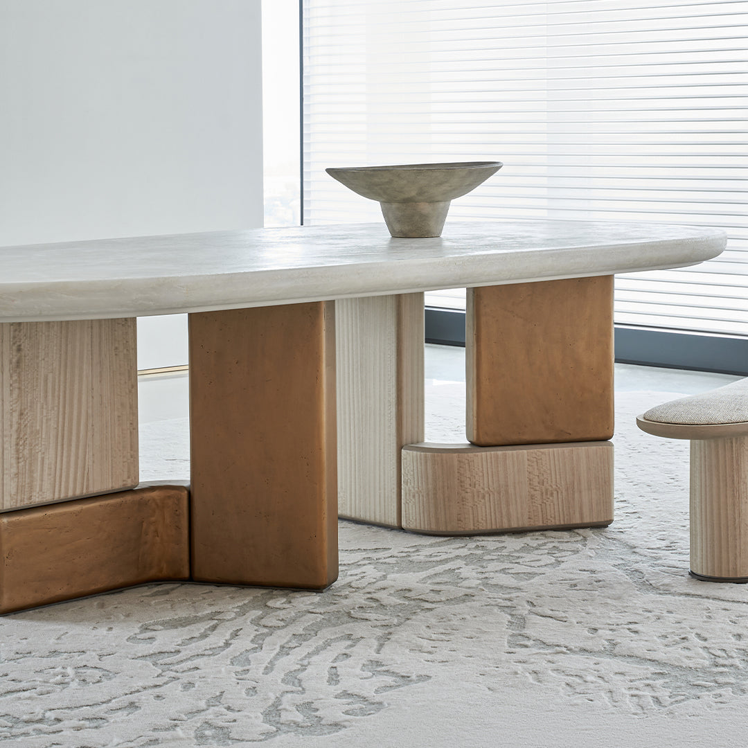 BEACON Grandeur Marble and Veneer Dining Table BMCJ-CT6006 with sleek surface and modern design, perfect for elegant dining rooms.