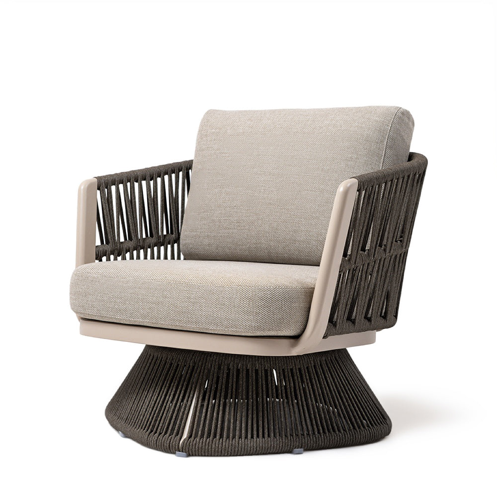 BEACON Marrakech swivel lounge armchair with seat and back cushions, modern design, perfect for stylish relaxation.