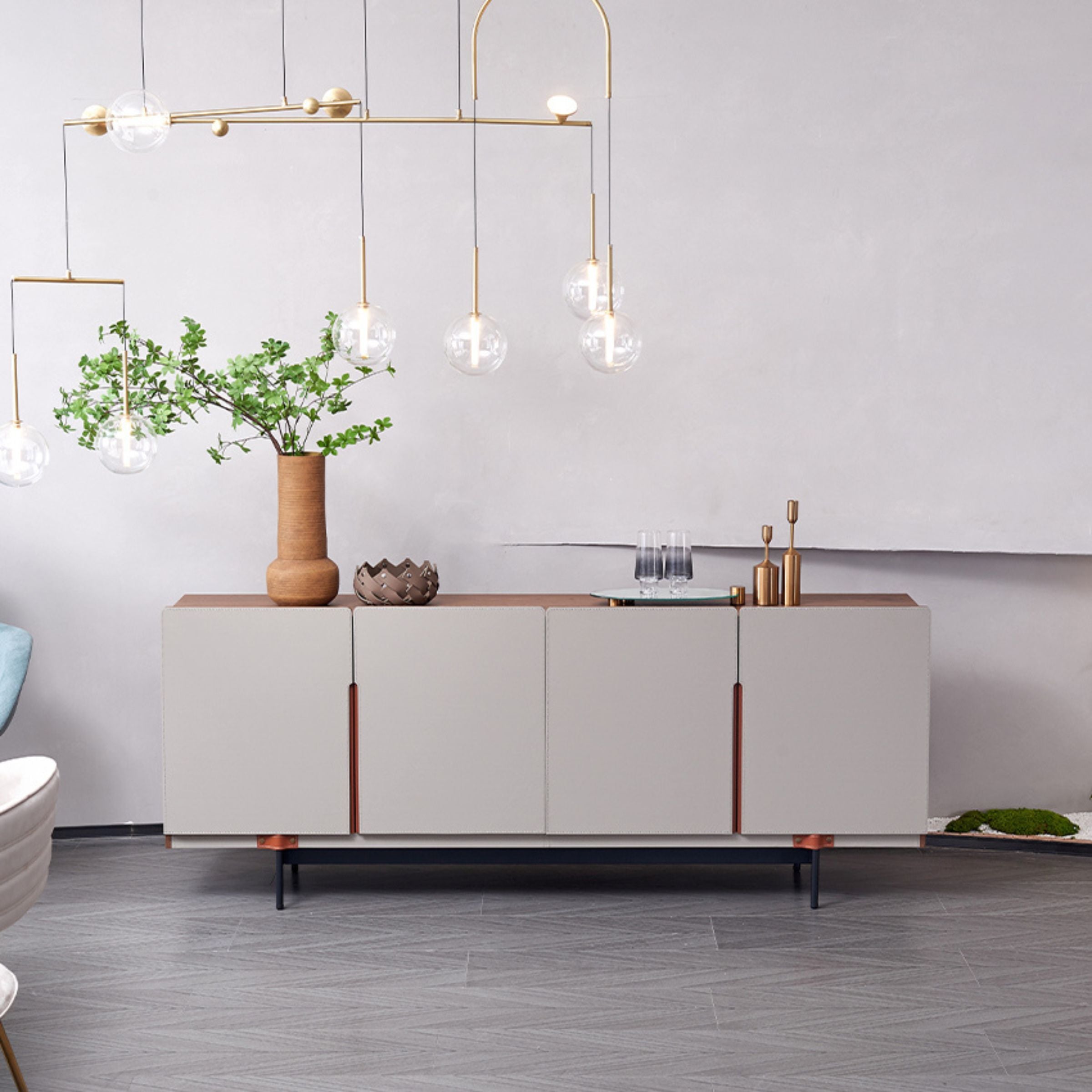 Mycroft Saddle Leather Cabinet MLL-T07 -  Storage/TV Unites - ebarza Furniture UAE | Shop Modern Furniture in Abu Dhabi & Dubai - مفروشات ايبازرا في الامارات | تسوق اثاث عصري وديكورات مميزة في دبي وابوظبي