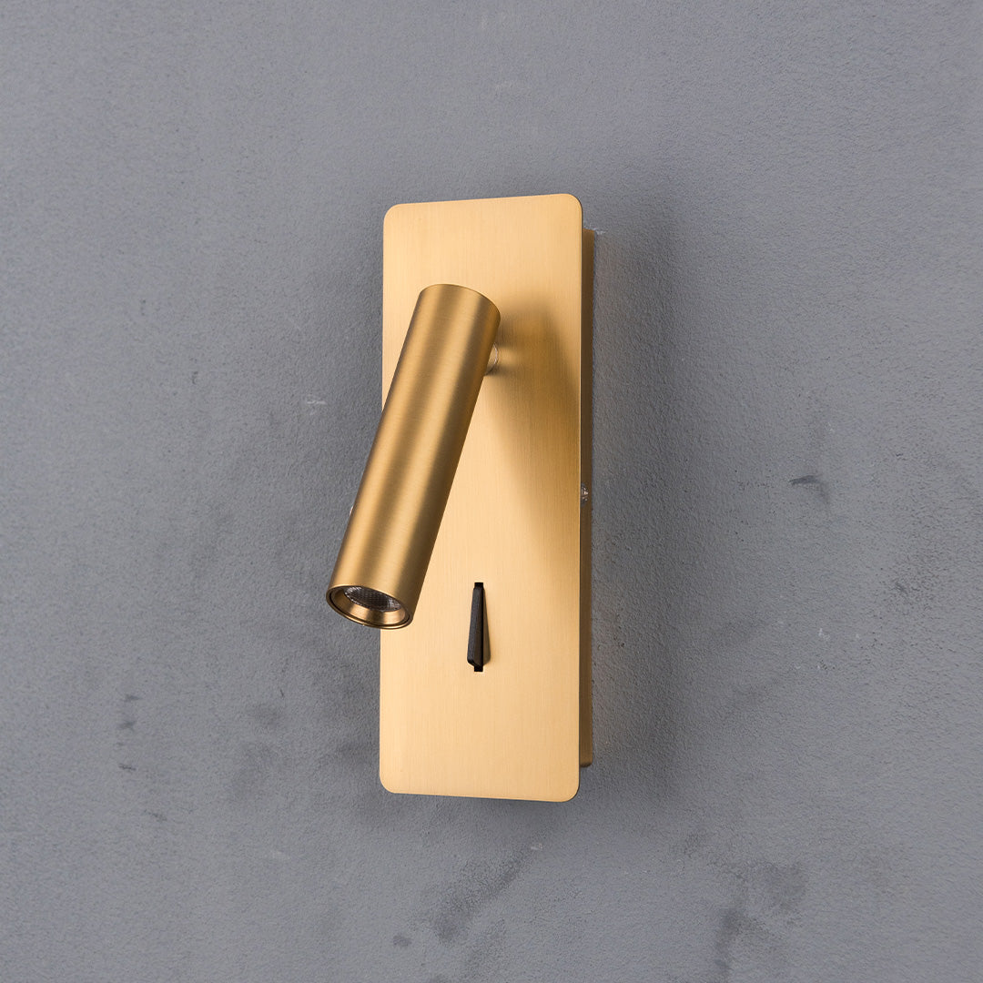 BEACON Gemini Hotel Style Wall Reading Lamp mounted on headboard, featuring sleek design and adjustable light for bedside reading.