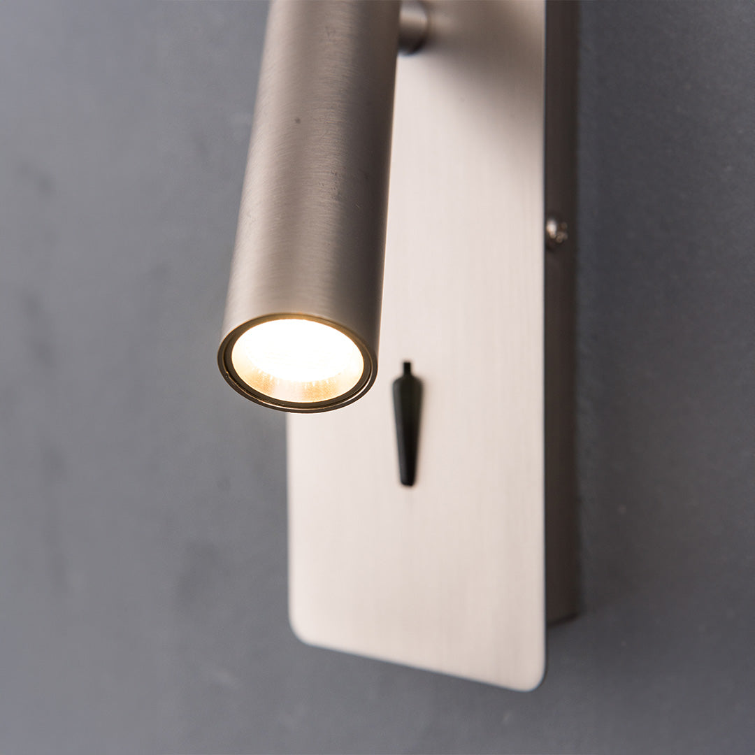 Gemini Hotel Style Wall Reading Lamp by BEACON, featuring sleek design and adjustable arm for bedside or wall lighting.