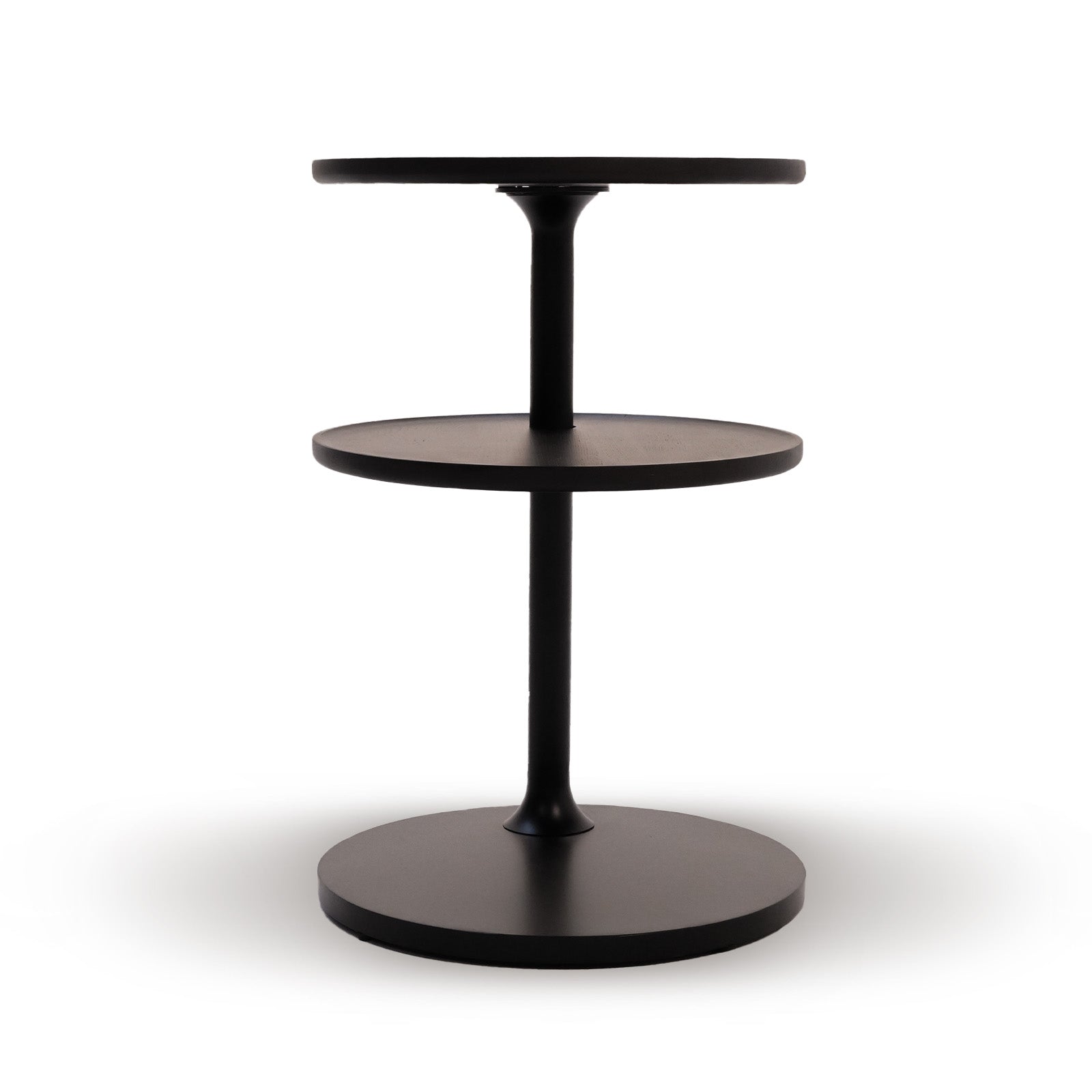 BEACON Merla Eclipse solid wood and metal base side table, modern design with clean lines and a sturdy construction.