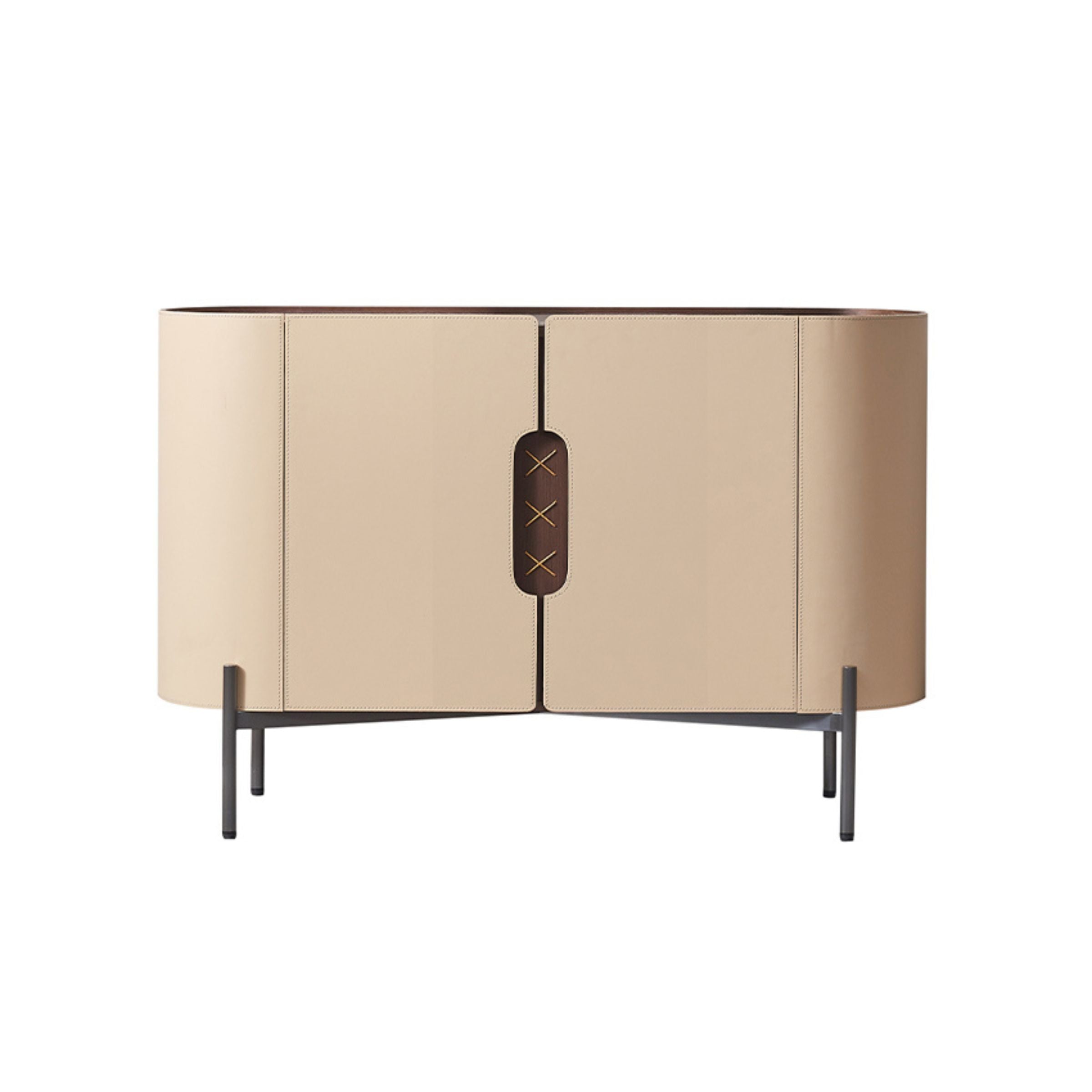 Pre-order 35 Days Delivery Stitch Saddle Leather Console / Dresser MLL-T30 -  Cabinets - ebarza Furniture UAE | Shop Modern Furniture in Abu Dhabi & Dubai - مفروشات ايبازرا في الامارات | تسوق اثاث عصري وديكورات مميزة في دبي وابوظبي