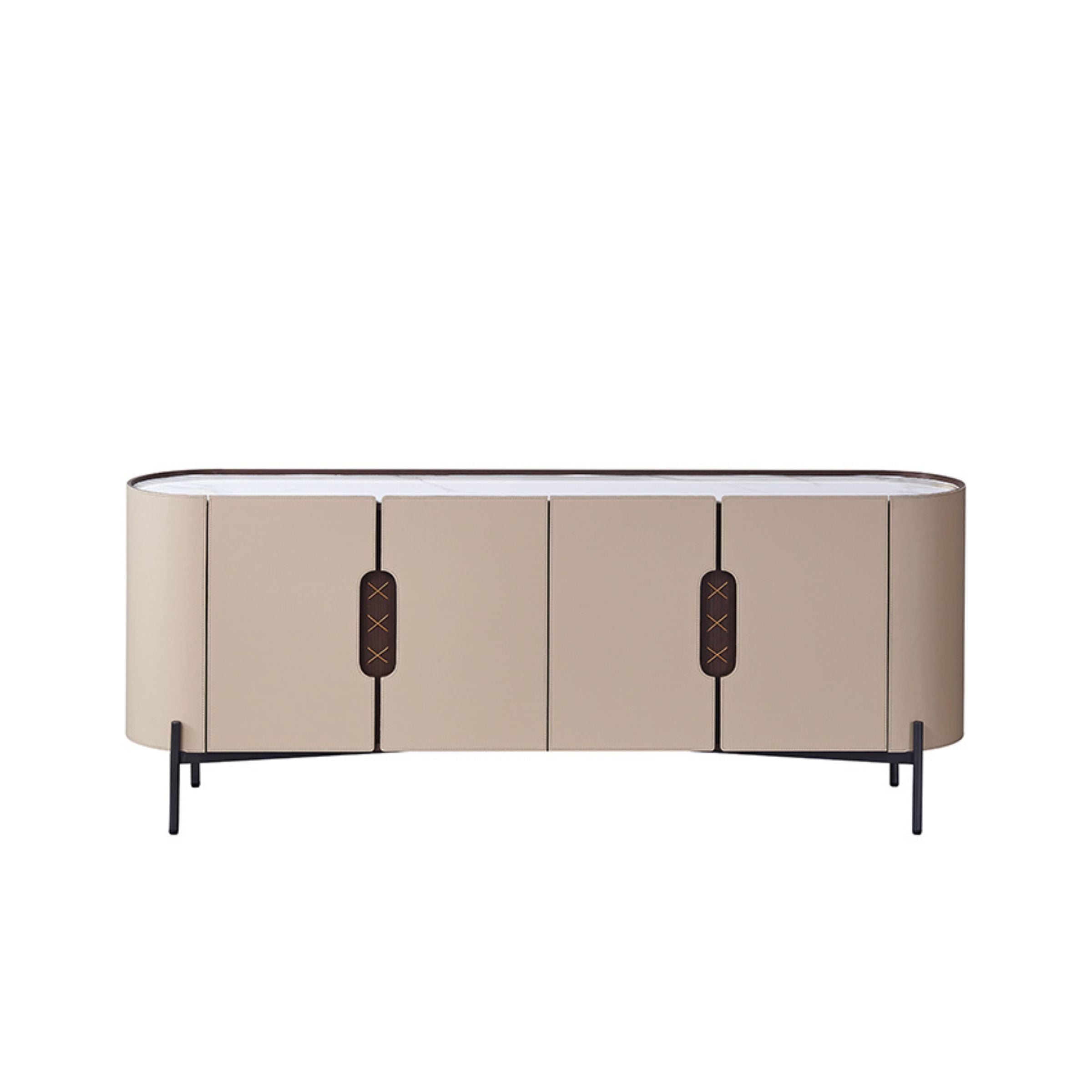 Stitch Saddle Leather Sideboard / Cabinet MLL-T32 -  Cabinets - ebarza Furniture UAE | Shop Modern Furniture in Abu Dhabi & Dubai - مفروشات ايبازرا في الامارات | تسوق اثاث عصري وديكورات مميزة في دبي وابوظبي