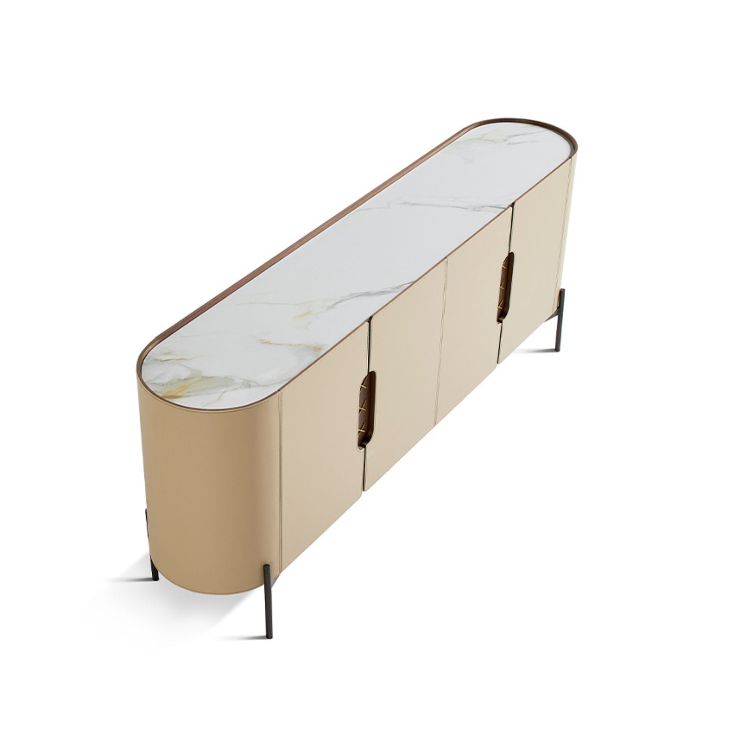 Stitch Saddle Leather Sideboard / Cabinet MLL-T32 -  Cabinets - ebarza Furniture UAE | Shop Modern Furniture in Abu Dhabi & Dubai - مفروشات ايبازرا في الامارات | تسوق اثاث عصري وديكورات مميزة في دبي وابوظبي