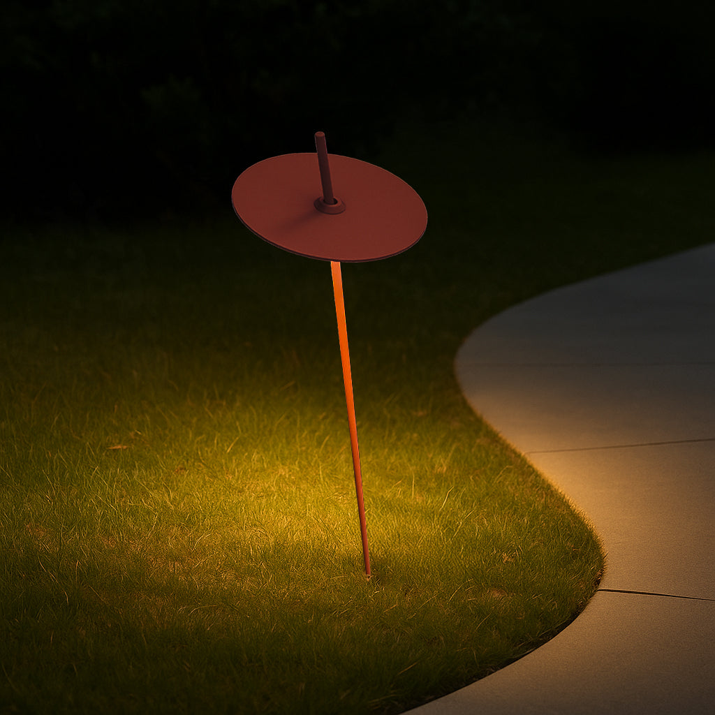 Red Priky outdoor lamp from Beacon outdoor lighting collection, featuring durable design for outdoor illumination.