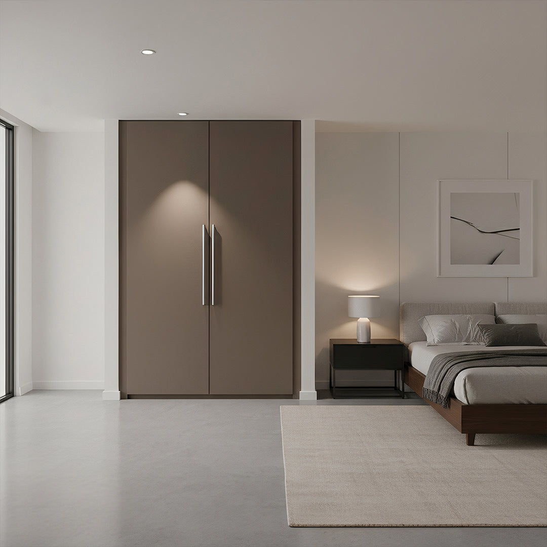 Grey leather pull handle for doors, 600mm length, from BEACON leather door handles collection.