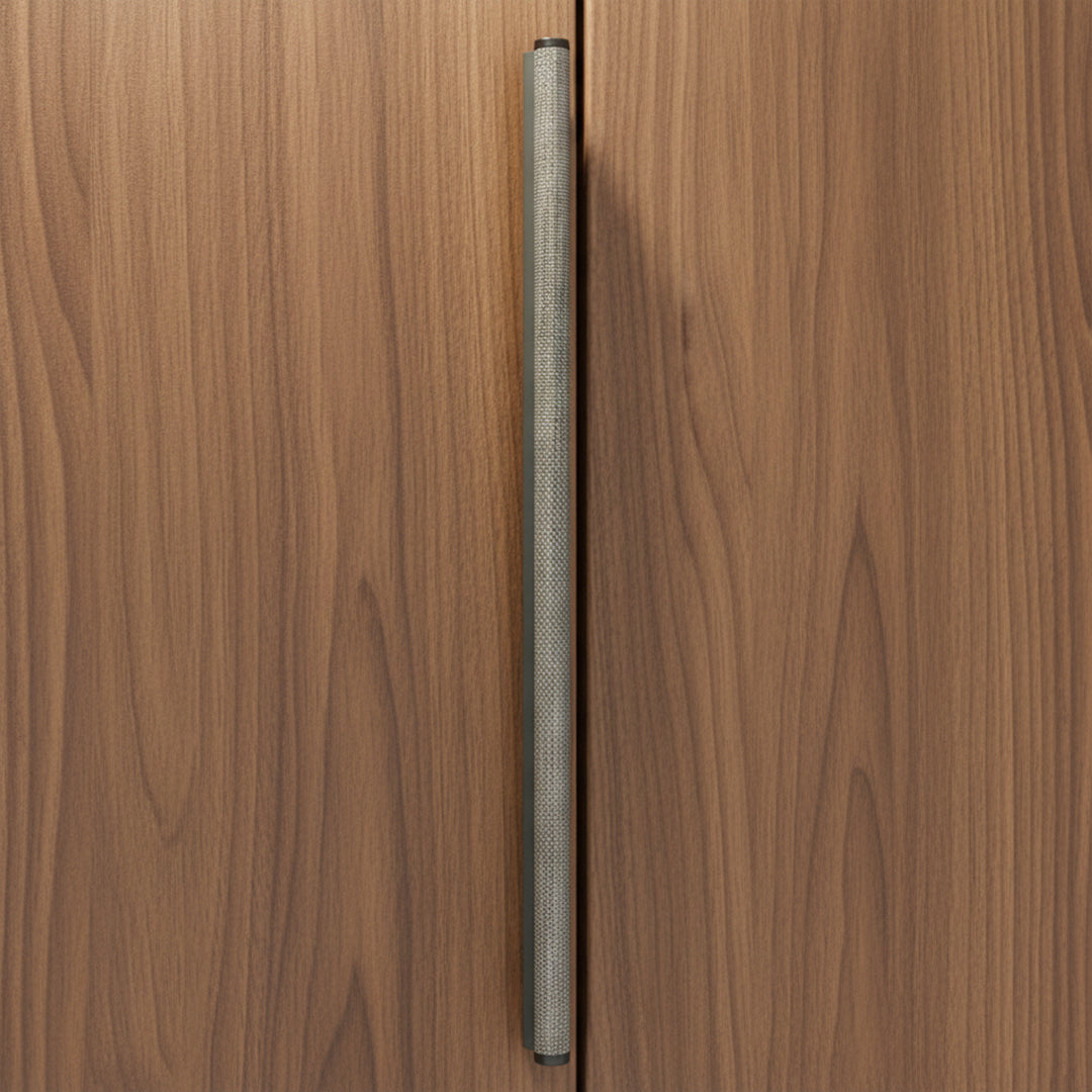 Grey fabric pull handle for doors, 600mm length, by BEACON, designed for easy grip and modern interior use.