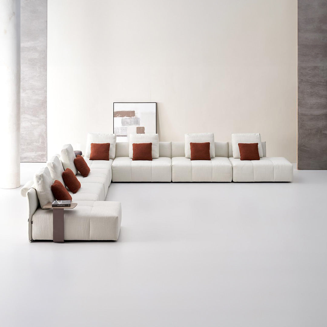 Bronze Puzzle Modular Side Table for sofas by BEACON, featuring interlocking geometric design and versatile functionality.