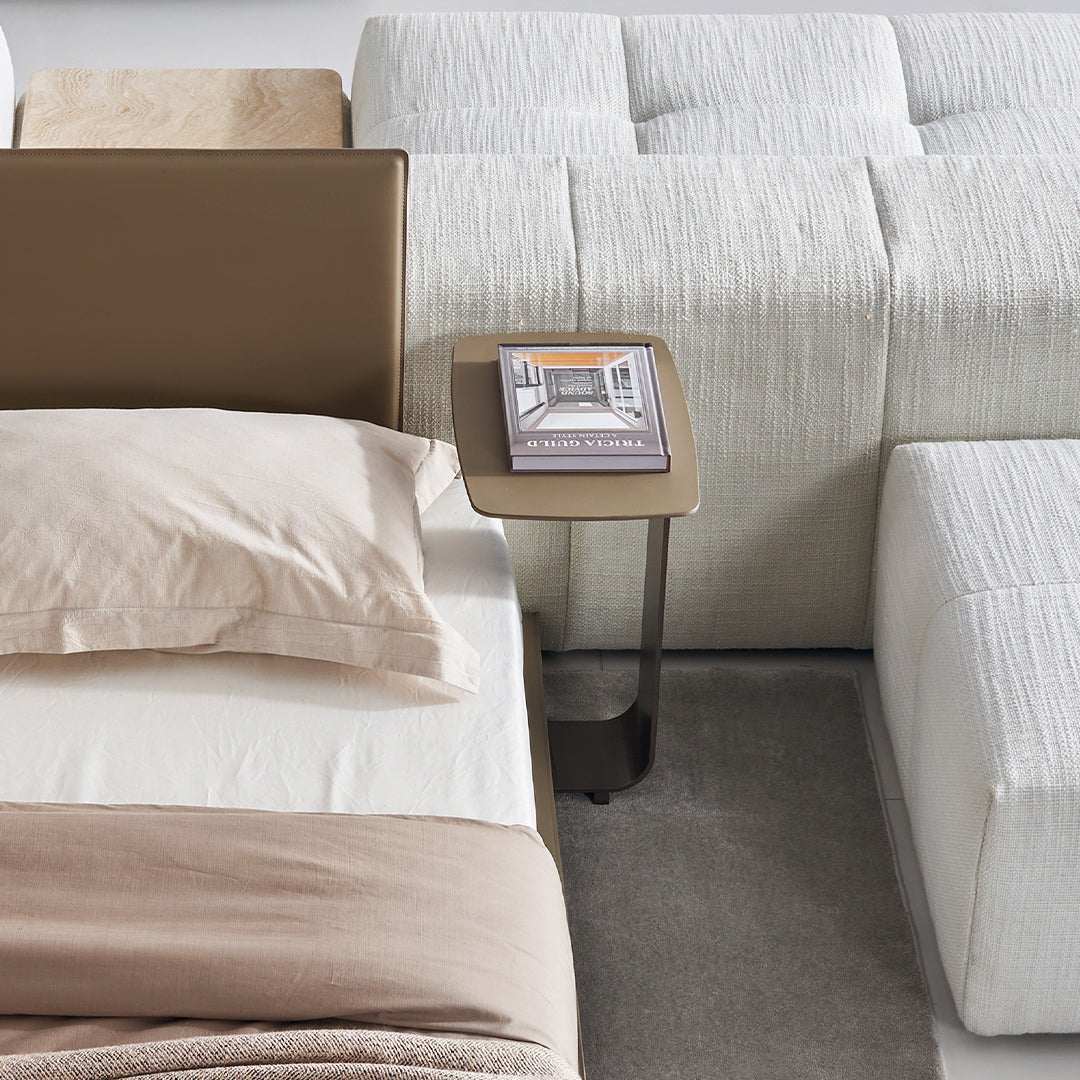 BEACON Puzzle Modular Side Table in bronze, designed for sofas, featuring a geometric, interlocking puzzle style.