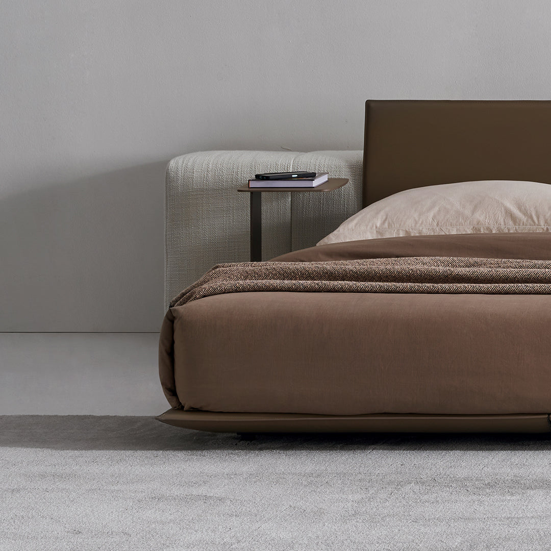 Bronze puzzle modular side table for sofas by BEACON, featuring a unique geometric design and versatile functionality.