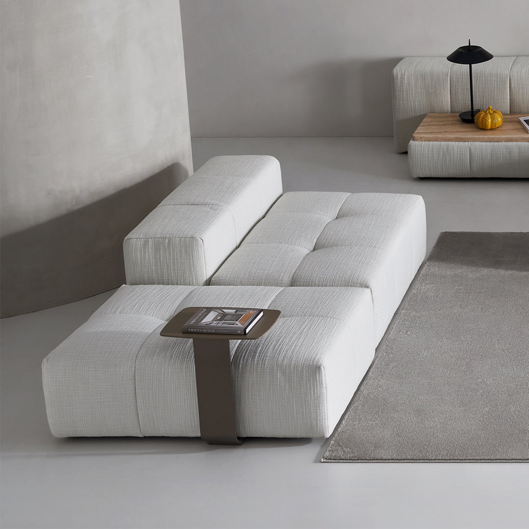 Small modular 2-seater sofa by BEACON, featuring a puzzle design in contemporary style, perfect for versatile living room setups.