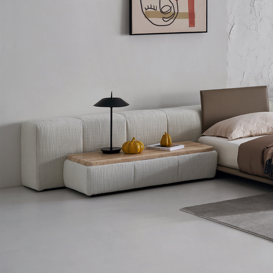 BEACON Puzzle Modular Stone Big Side Table for sofas, modern design with textured stone surface, versatile and stylish furniture piece.