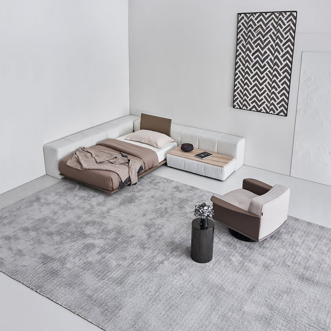 BEACON Puzzle Modular Stone Big Side Table for sofas, showcasing its textured stone surface and modular design.