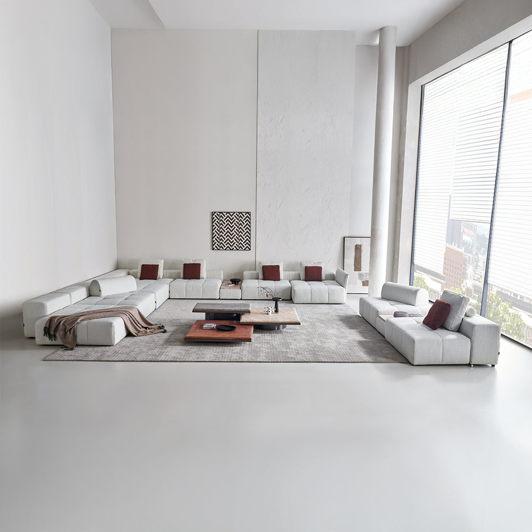 BEACON Puzzle Modular Stone Small Side Table for sofas, featuring a modern stone design and modular construction.