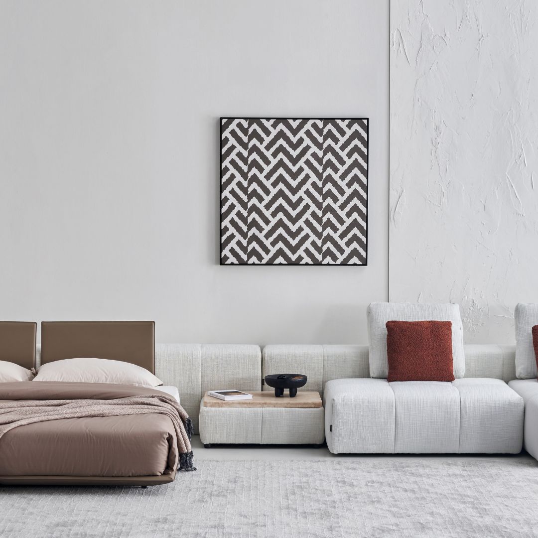 BEACON Puzzle Modular Stone Small Side Table for sofas, square design with textured stone finish, versatile accent piece.