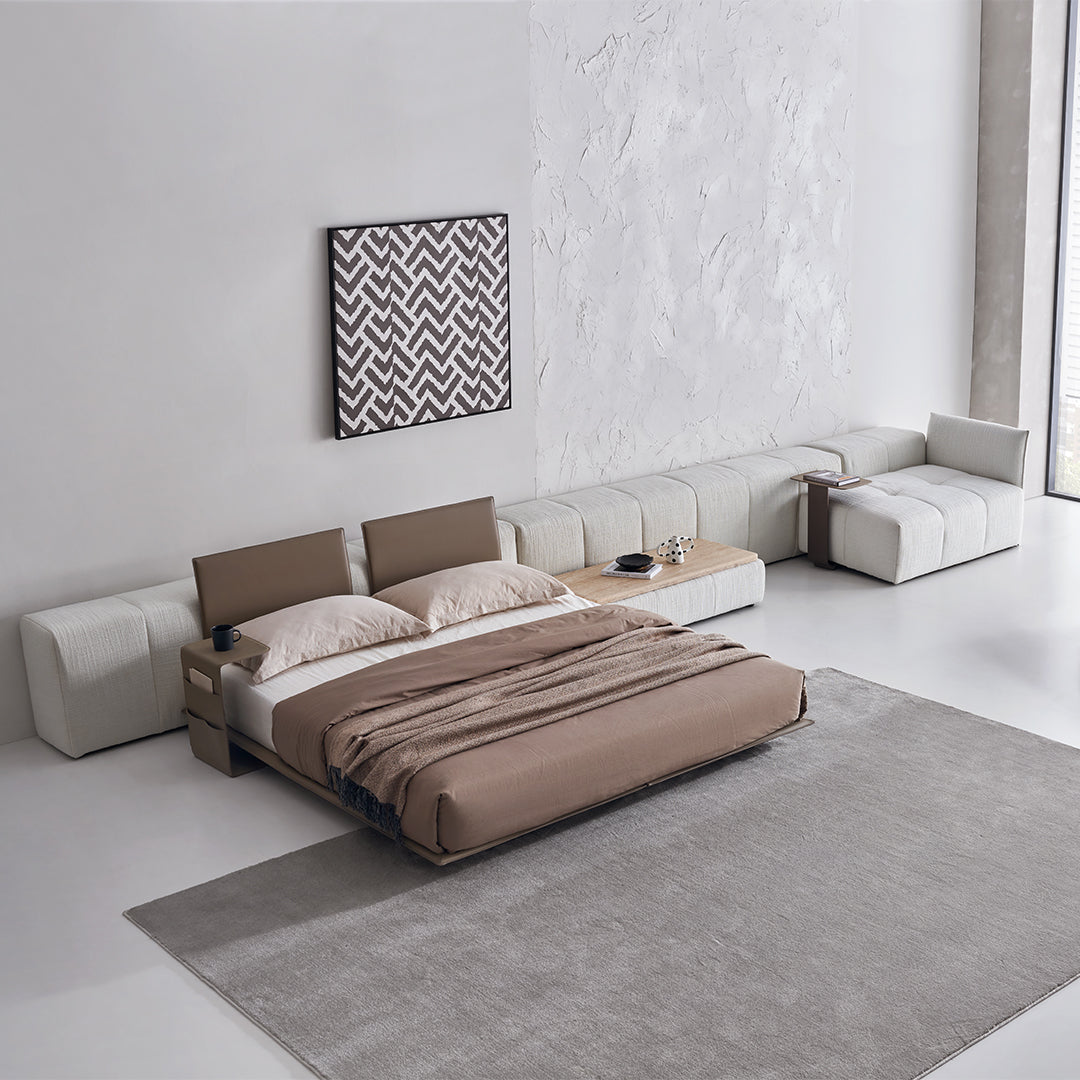 Puzzle Suspended Bed Base with 2 backrest - SF080 -  Bedsteads - ebarza Furniture UAE | Shop Modern Furniture in Abu Dhabi & Dubai - مفروشات ايبازرا في الامارات | تسوق اثاث عصري وديكورات مميزة في دبي وابوظبي