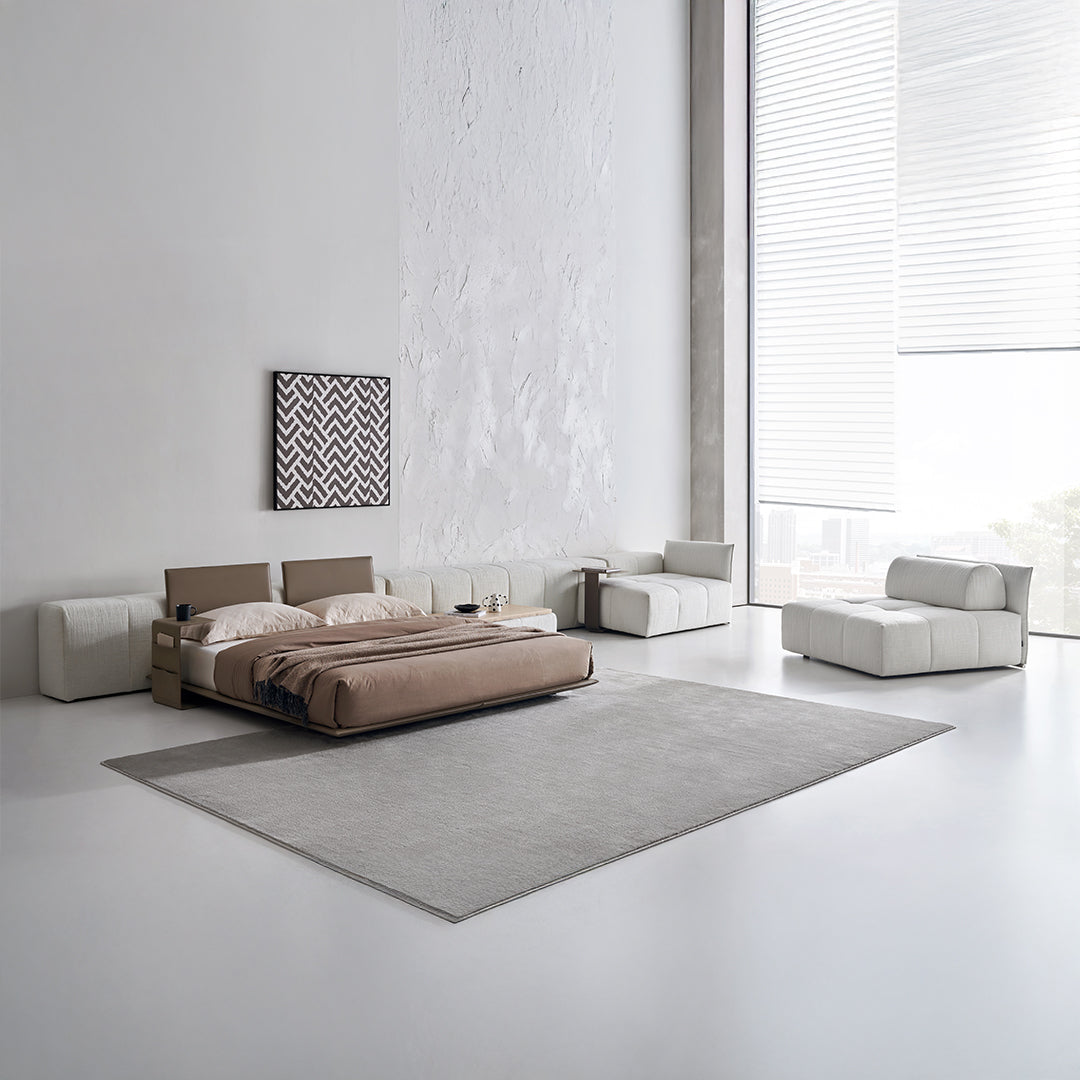 Puzzle Suspended Bed Base with 2 backrest - SF080 -  Bedsteads - ebarza Furniture UAE | Shop Modern Furniture in Abu Dhabi & Dubai - مفروشات ايبازرا في الامارات | تسوق اثاث عصري وديكورات مميزة في دبي وابوظبي