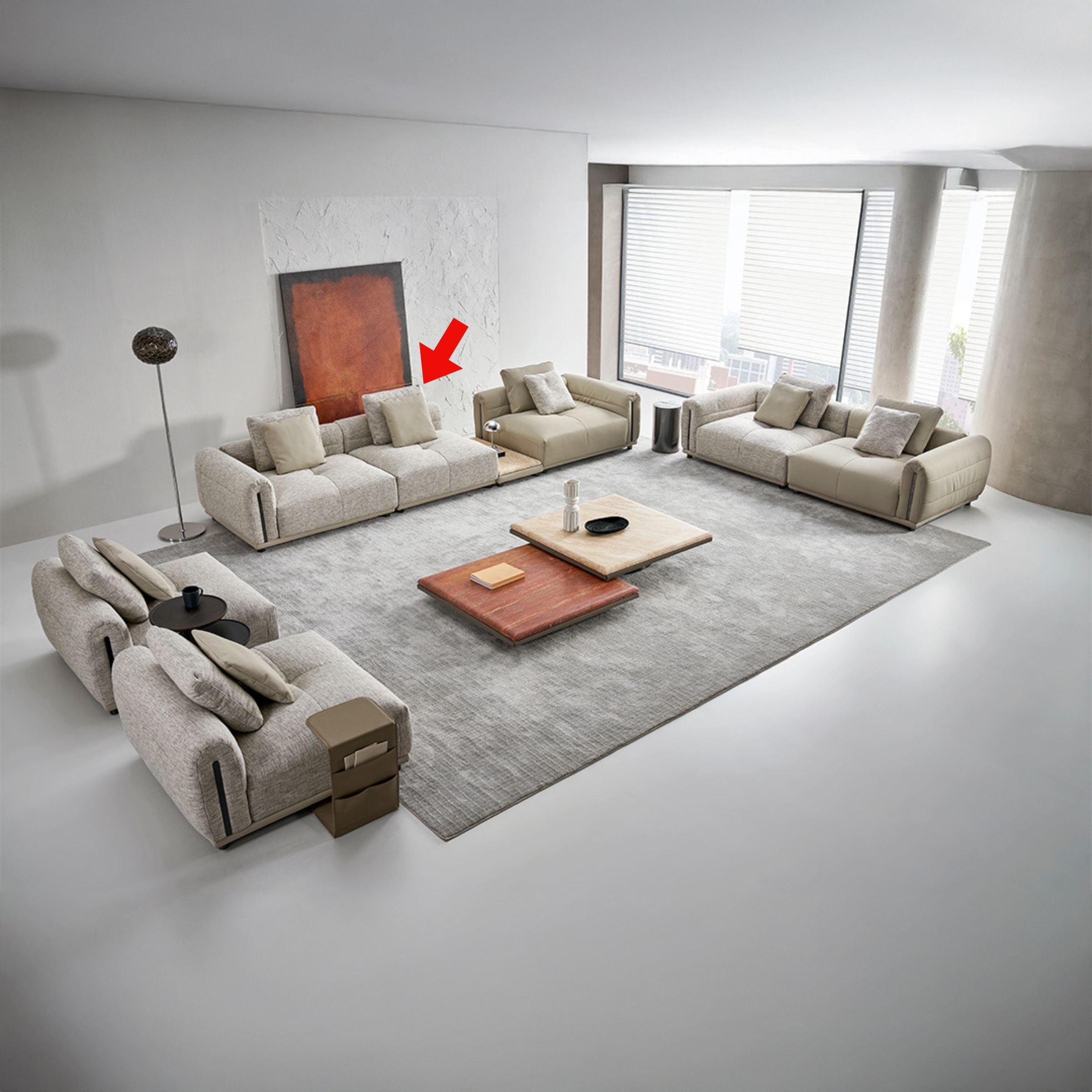 Quadro Single Seater Without Arm Modular Sofa C-SF093 -  Sofas - ebarza Furniture UAE | Shop Modern Furniture in Abu Dhabi & Dubai - مفروشات ايبازرا في الامارات | تسوق اثاث عصري وديكورات مميزة في دبي وابوظبي