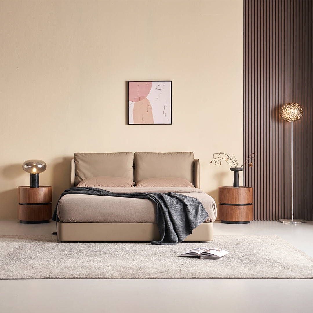 Queen size BEACON Bedstead B030 with a sturdy wooden frame and elegant design, suitable for a queen-sized bed setup.