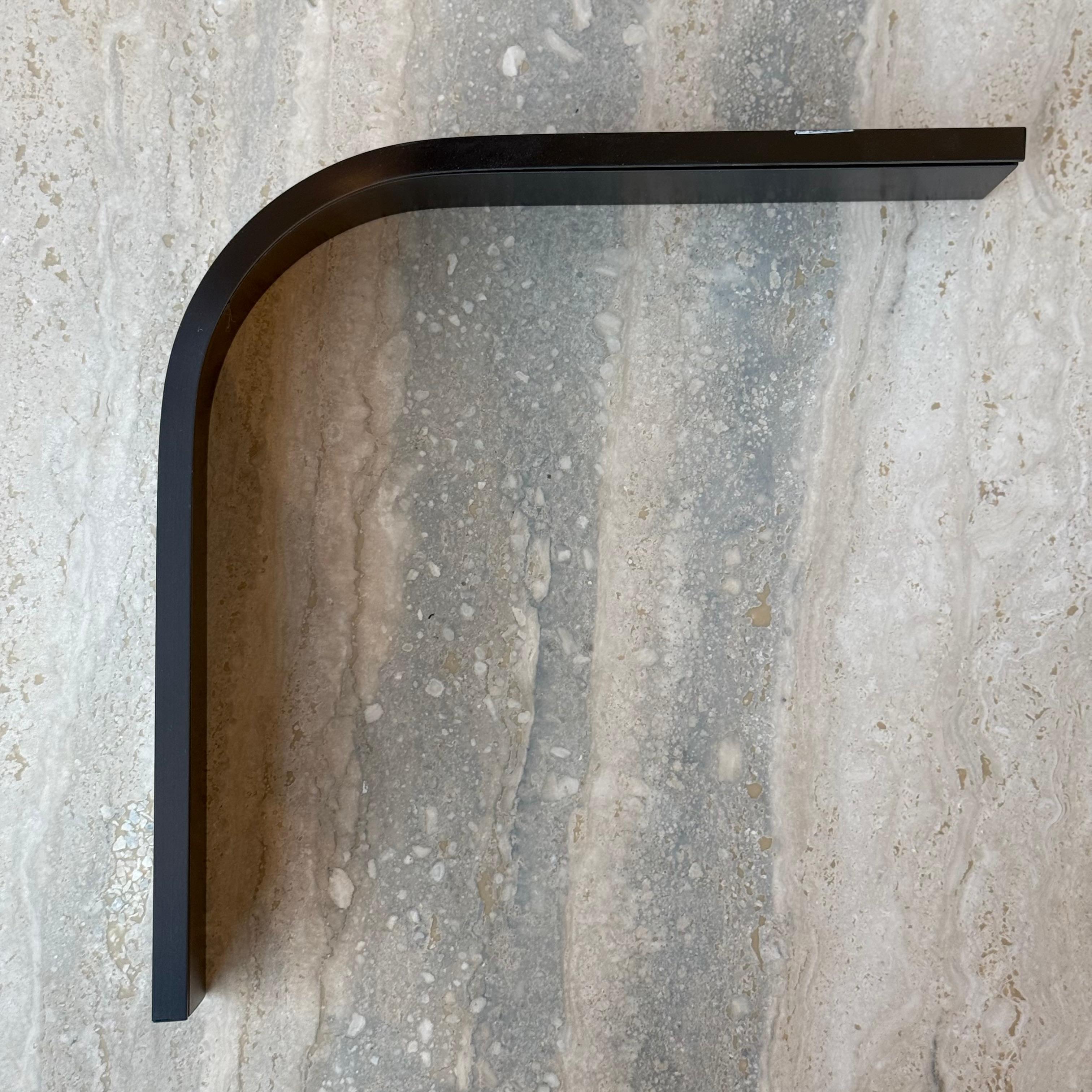 Black R100 6cm internal corner skirting accessory by BEACON, designed for wall panels and profiles, model PR0022.