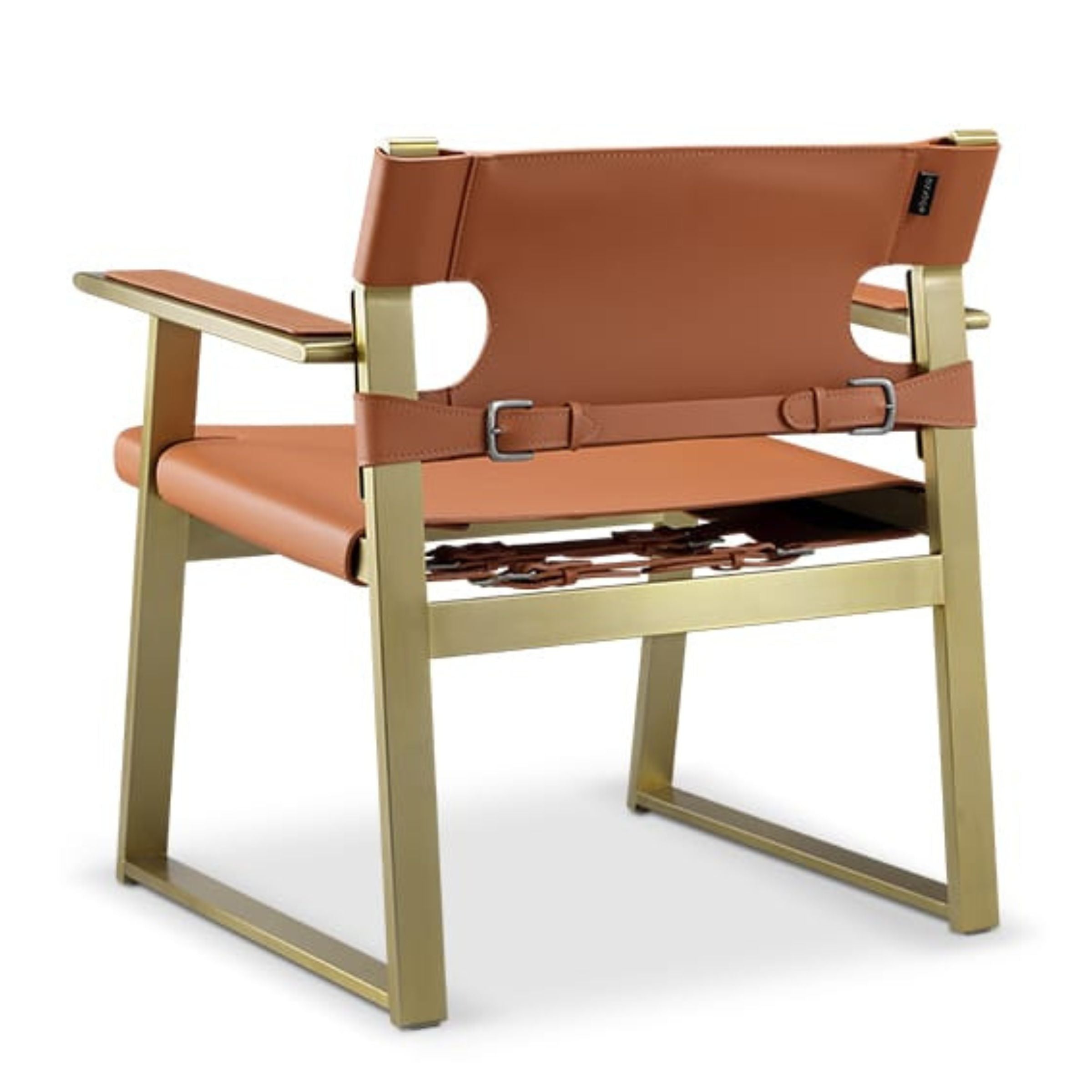Recycled leather armchair by BEACON, model BC631-1, with plush cushioning and modern design in a cozy living room setting.