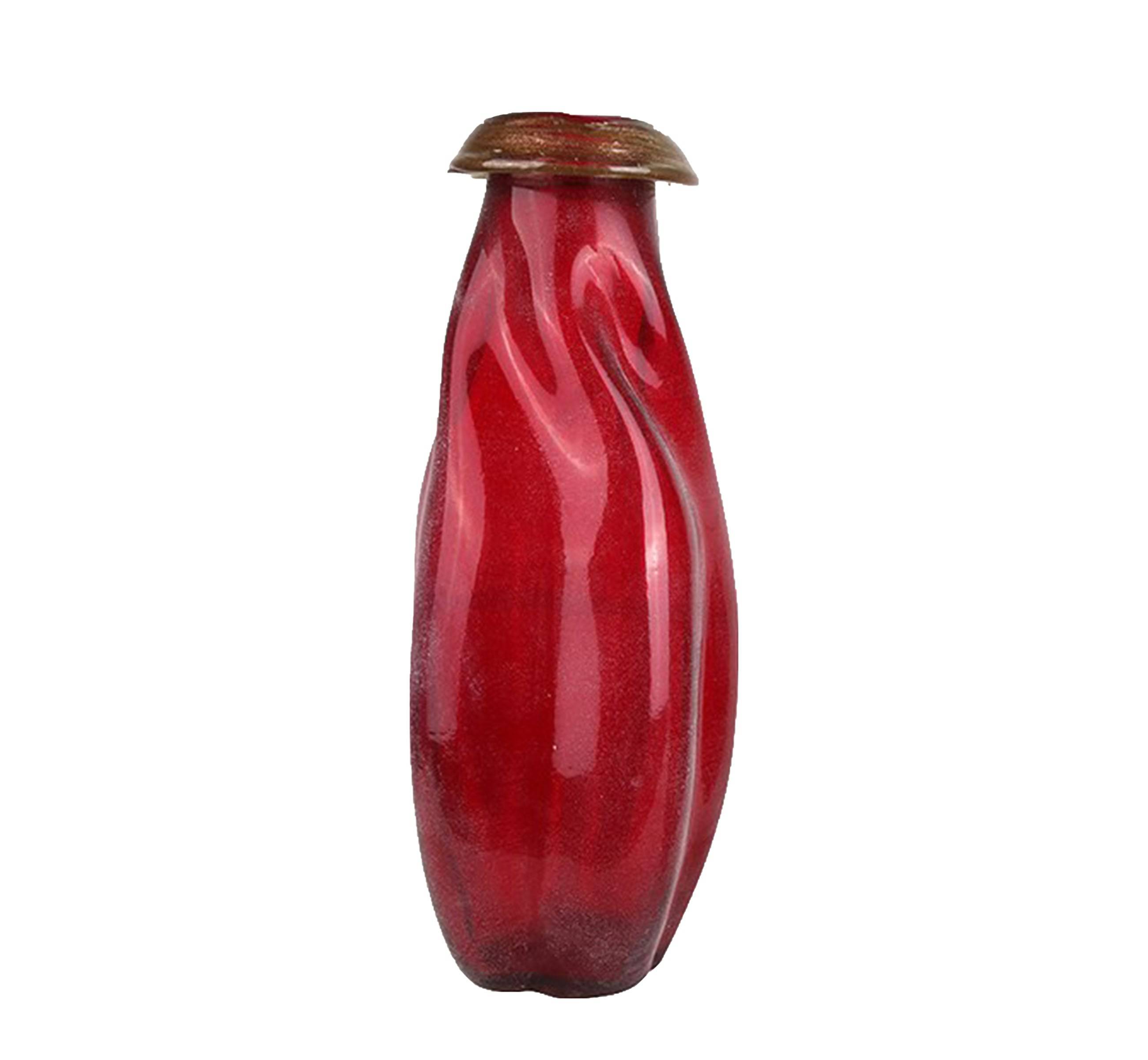 Red Glass Vase-L Fl-Zs253A -  Vases | مزهرية حمراء - ebarza Furniture UAE | Shop Modern Furniture in Abu Dhabi & Dubai - مفروشات ايبازرا في الامارات | تسوق اثاث عصري وديكورات مميزة في دبي وابوظبي