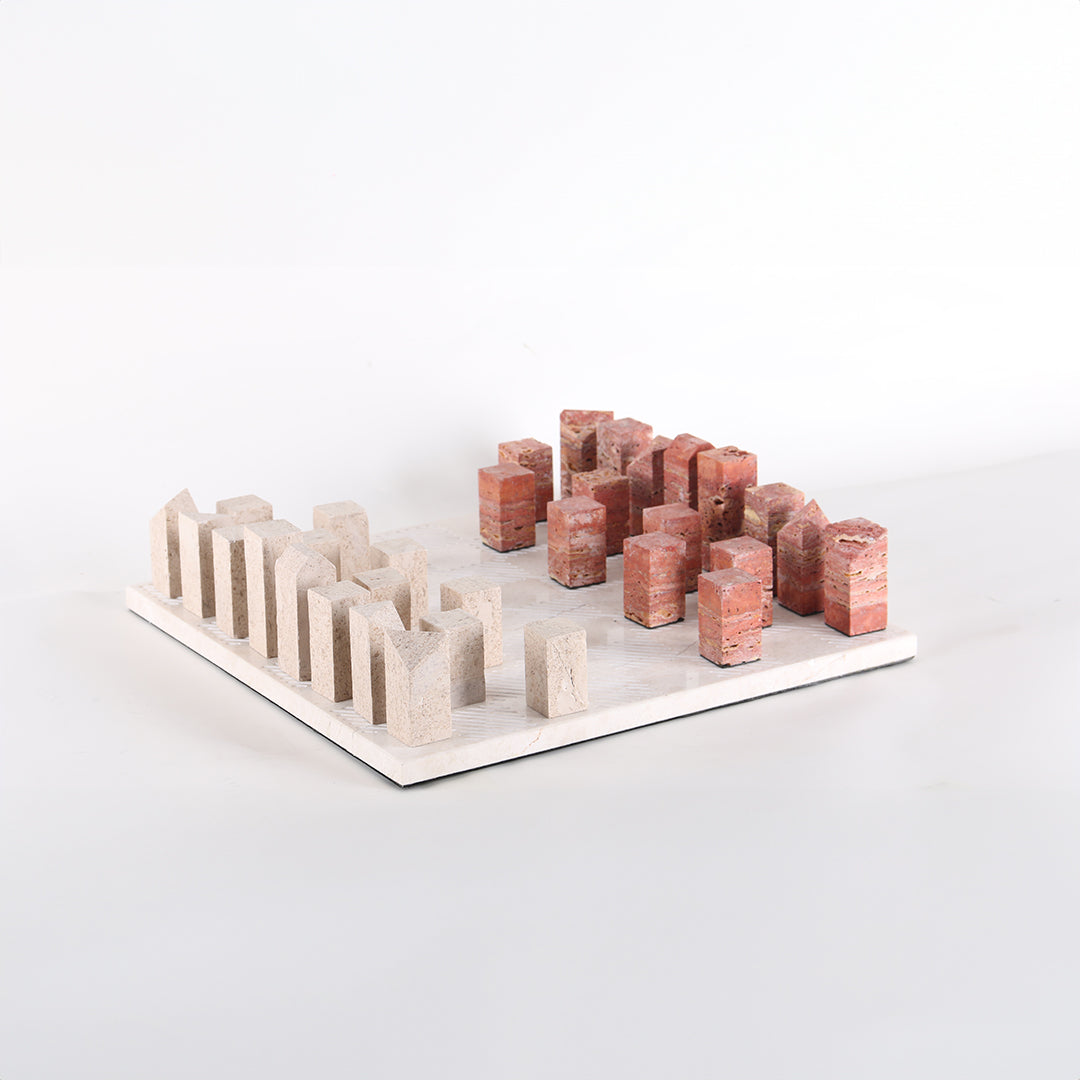 Red ochre BEACON chessboard figurine, home decor piece with intricate design, perfect for stylish interior accents.