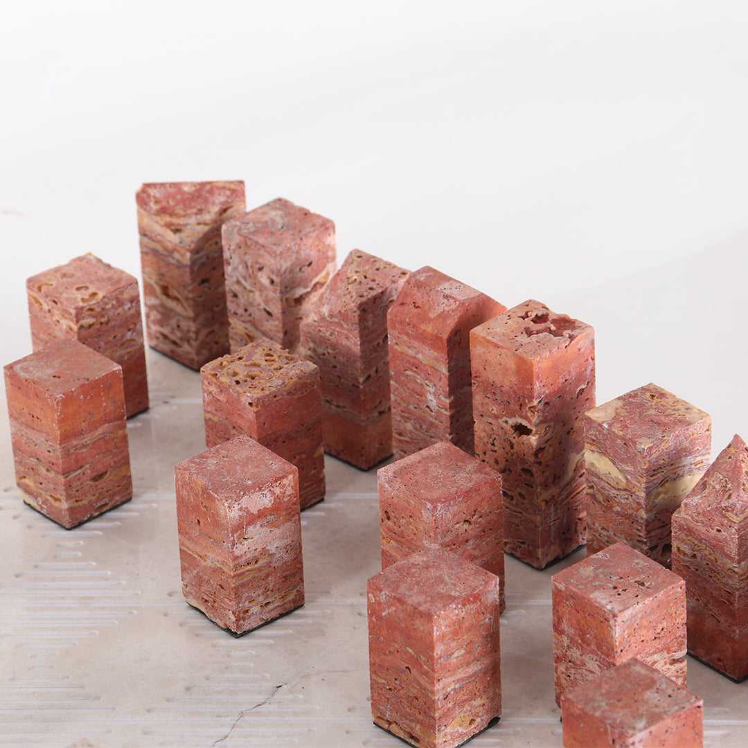 Red Ochre Chessboard figurine from BEACON home decor collection, decorative chessboard piece with intricate red ochre finish.