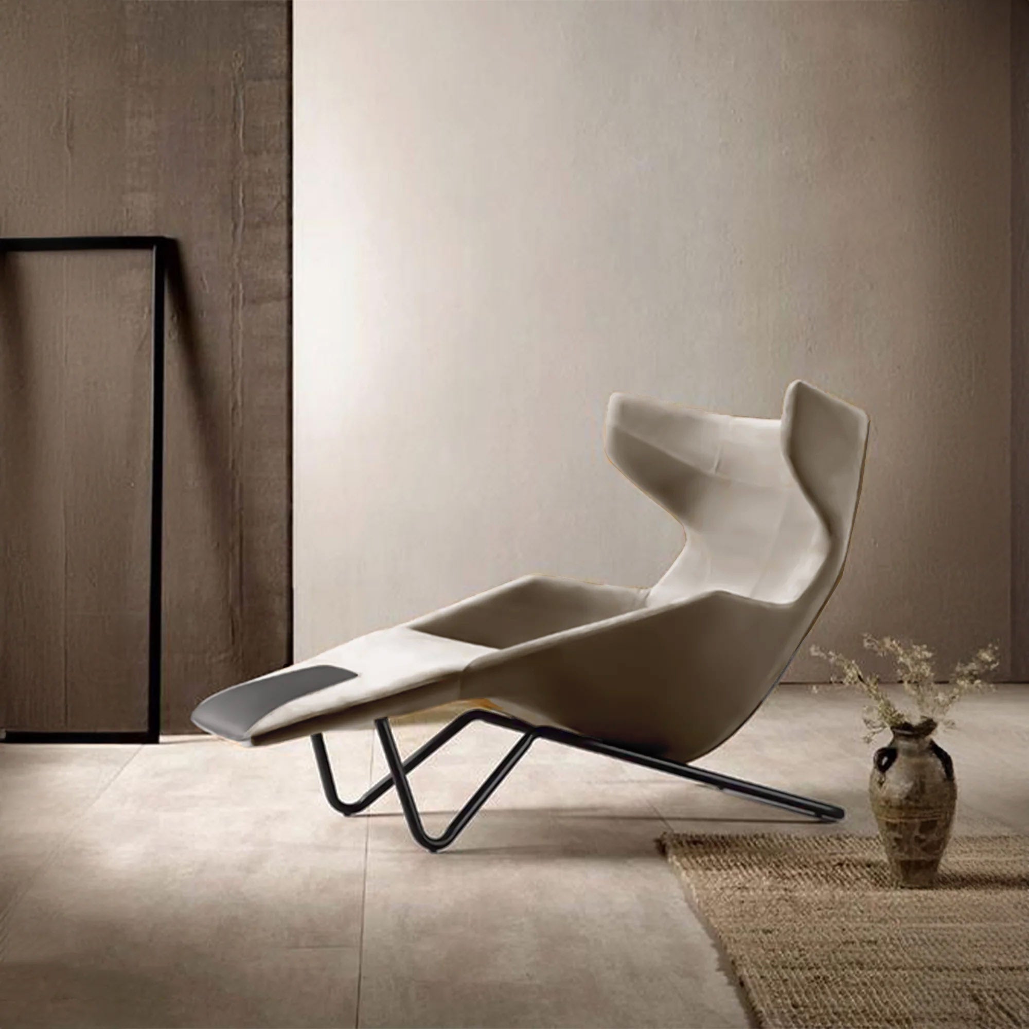 AS IS - Relax Lounge Chair Lc035-Beige/br -  DISPLAY ITEM - ebarza Furniture UAE | Shop Modern Furniture in Abu Dhabi & Dubai - مفروشات ايبازرا في الامارات | تسوق اثاث عصري وديكورات مميزة في دبي وابوظبي