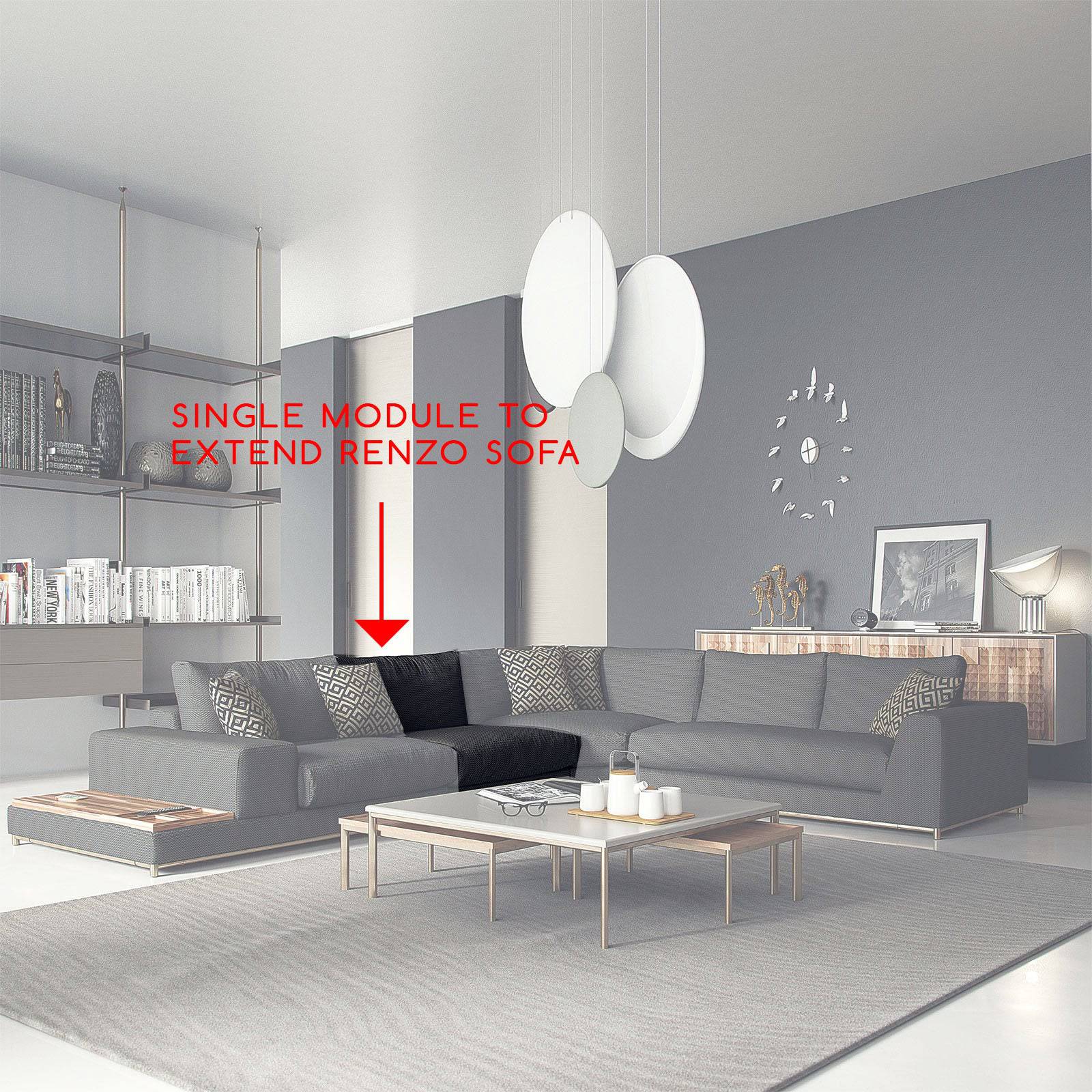 Renzo Single Module To Extend Renzo Corner Sofa Renz-Single -  Sofas | رينزو وحدة مفردة لتمديد أريكة ركنية رينزو - ebarza Furniture UAE | Shop Modern Furniture in Abu Dhabi & Dubai - مفروشات ايبازرا في الامارات | تسوق اثاث عصري وديكورات مميزة في دبي وابوظبي