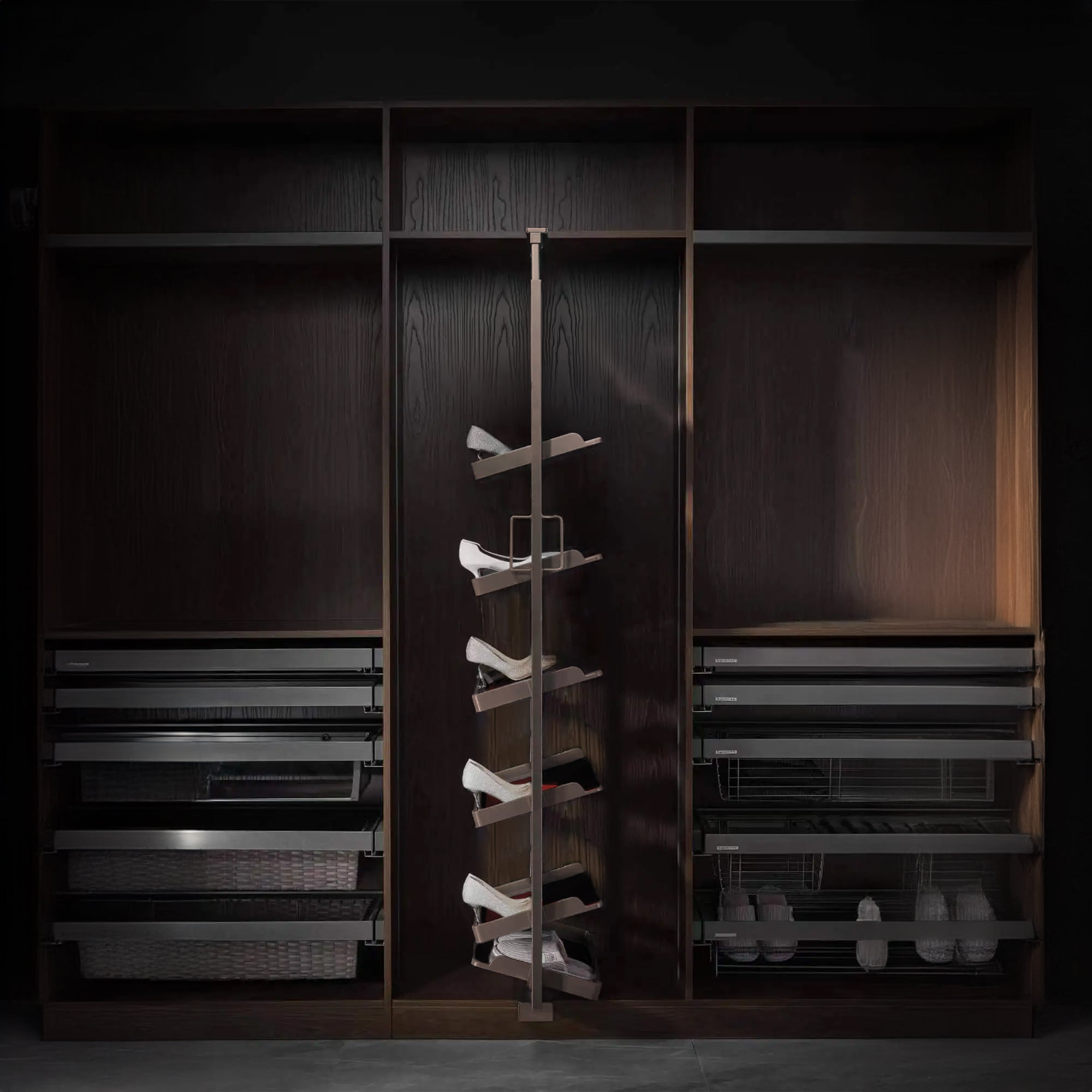 Beacon 6-layer shoe rack from REVOLVE collection, sturdy shelves for organizing shoes in a modern home storage solution