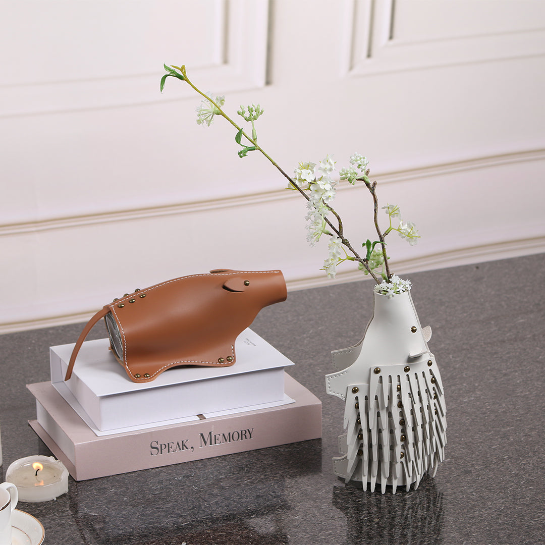 BEACON Rhino Vase or Sculpture KB3023, decorative ceramic vase featuring a detailed rhinoceros design, perfect for display.
