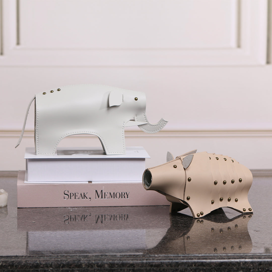 BEACON Rhino Vase Sculpture KB3023, decorative ceramic vase with detailed rhino design for home decor.