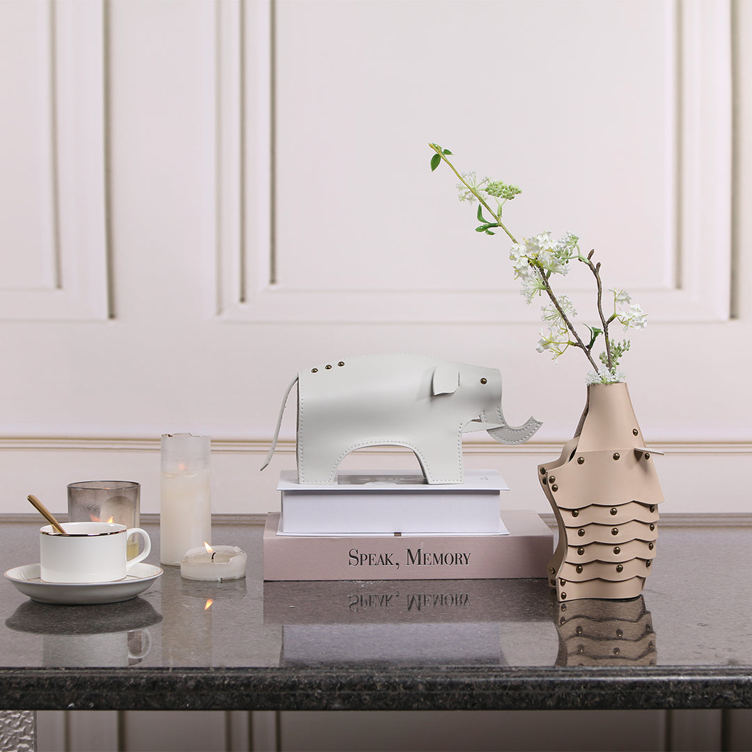 BEACON Rhino Vase or Sculpture KB3023 featuring a detailed rhino design, perfect as a decorative vase or art piece.
