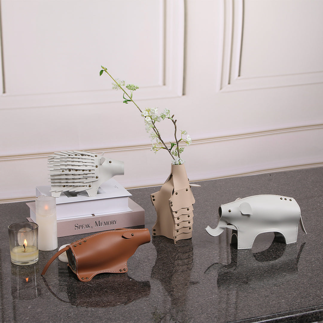 BEACON Rhino Vase or Sculpture KB3023, decorative ceramic vase with a detailed rhino design, perfect for modern home decor.