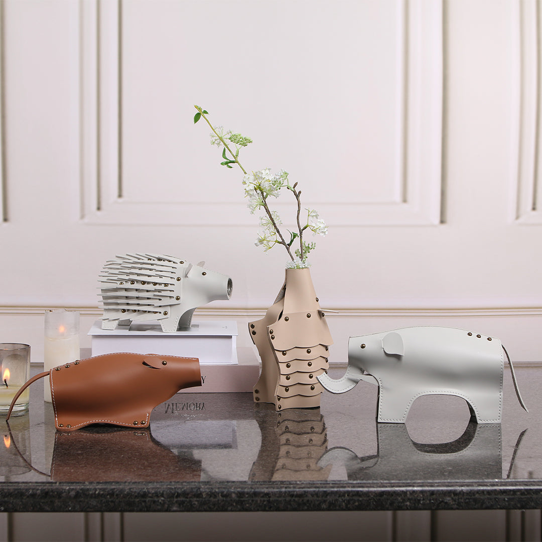 BEACON Rhino Vase Sculptor KB3023, a decorative ceramic vase with a detailed rhino sculpture design.