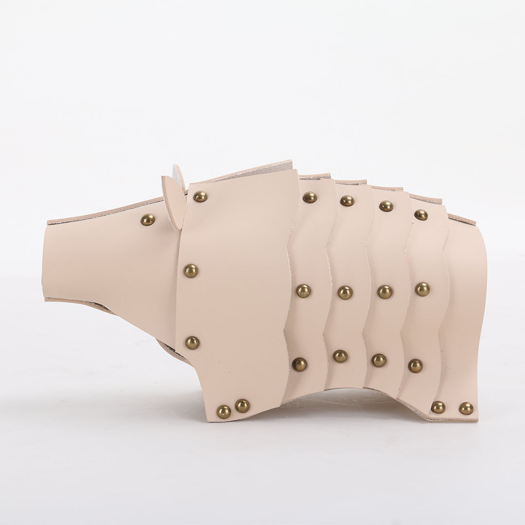 Beige ceramic Rhino Vase or sculpture with detailed horn and textured surface, designed by BEACON, model KB3023.