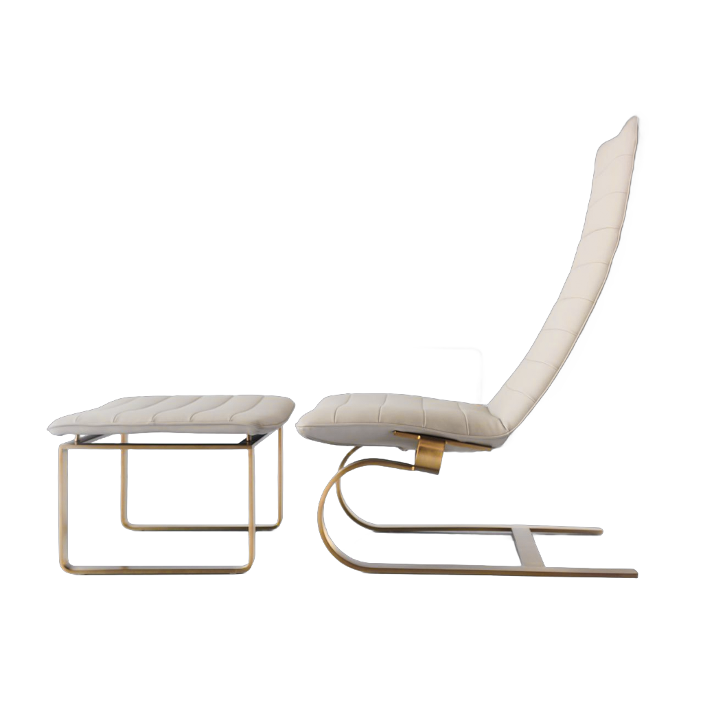 BEACON lounge chair with matching ottoman, right arm design, comfortable seating for living room or lounge area.