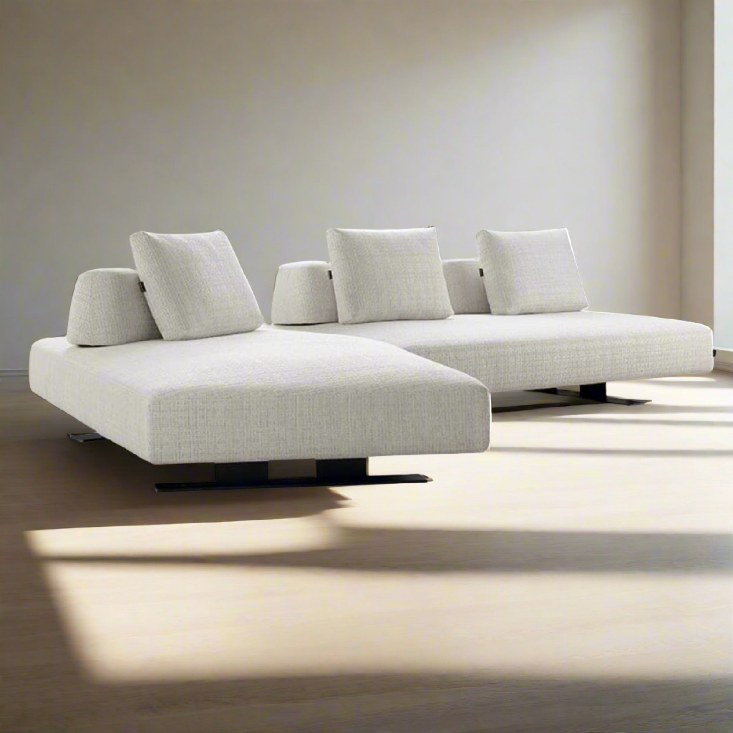 BEACON Rome Sofa BS156-1 in a modern living room, featuring plush fabric cushions and sleek design.