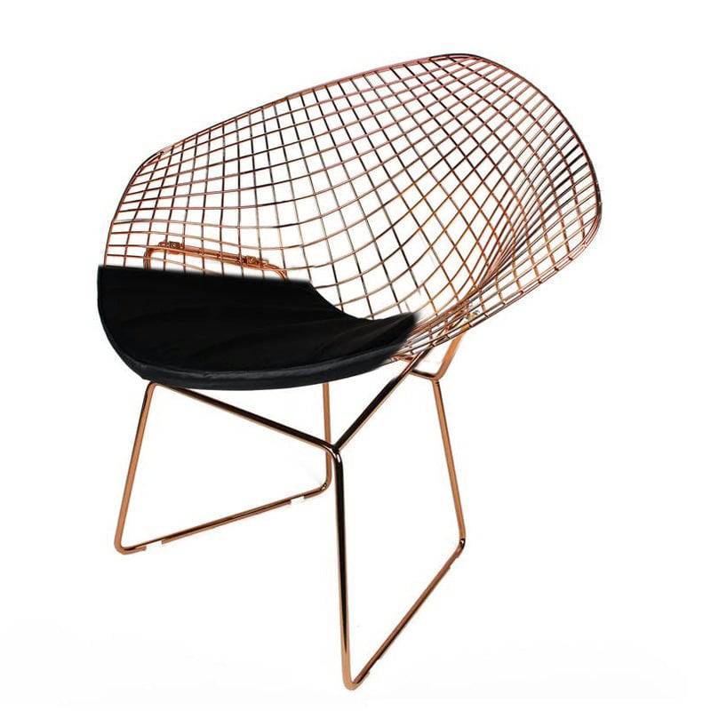 Buy Rose Gold Diamond Wire Chair & Cushion Bp8019Rg ebarza Modern
