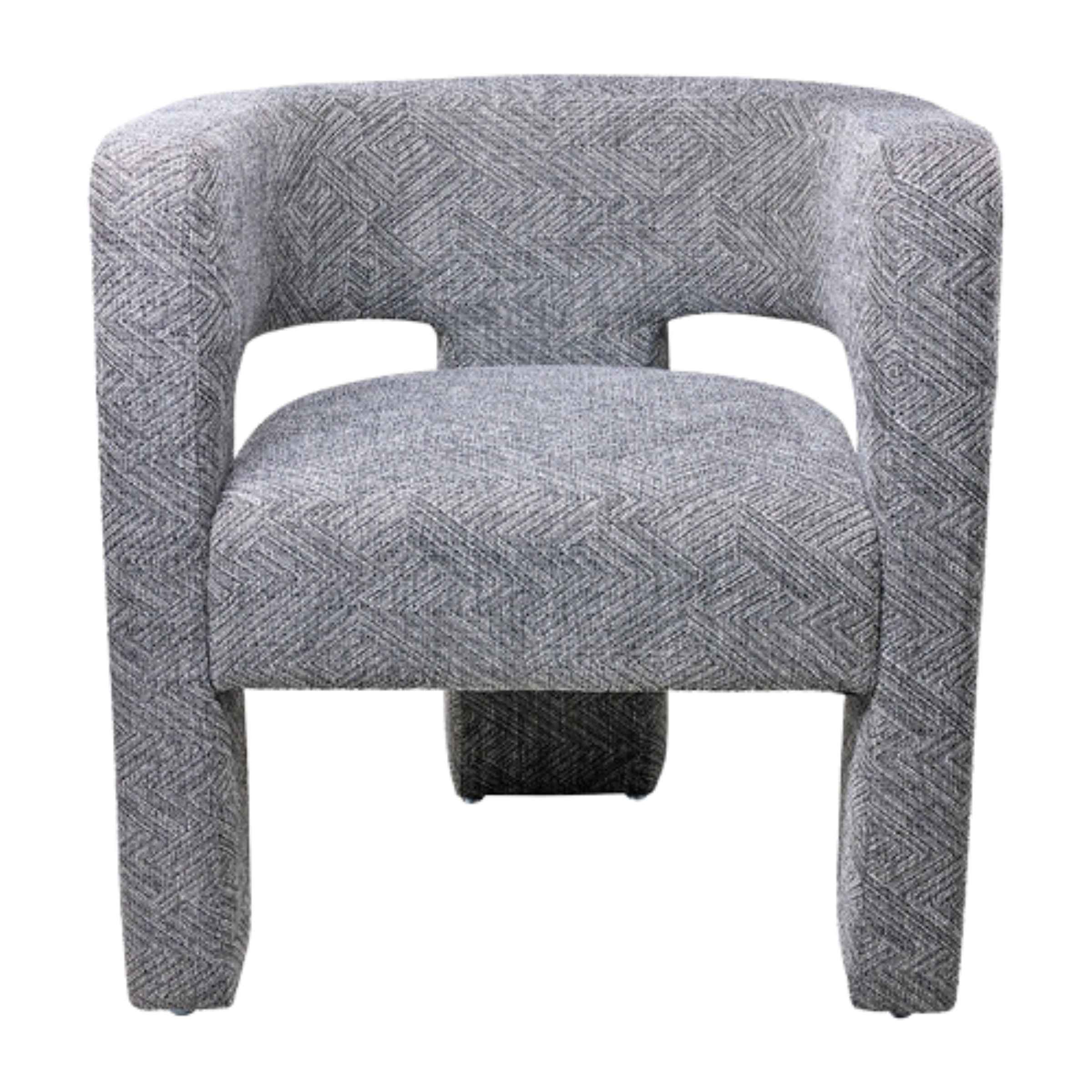 Round Back Chair-Gray 17041-01 -  Armchairs | كرسي ظهر مستدير - رمادي - ebarza Furniture UAE | Shop Modern Furniture in Abu Dhabi & Dubai - مفروشات ايبازرا في الامارات | تسوق اثاث عصري وديكورات مميزة في دبي وابوظبي